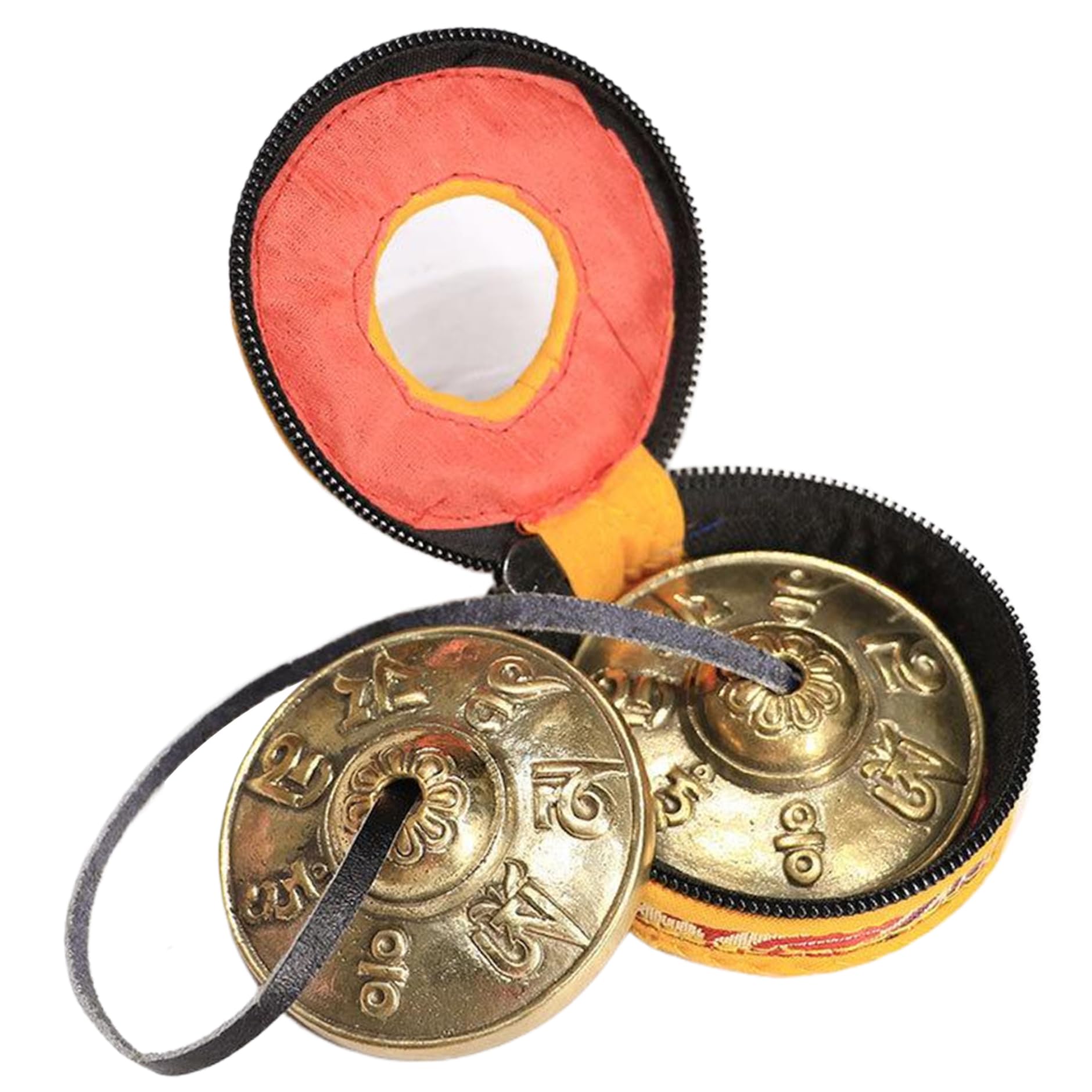 Instrument Gong|Gong, Mantra Cloches Tibétaines avec Étui Cymbales Tingsha Carillon de Méditation Cloches 2.5 Instrument pour la Pleine Conscience, le Yoga et le Son