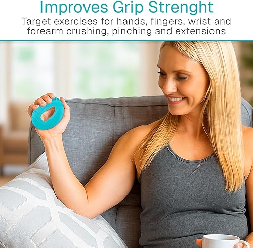 Miniatura 7 de Vive Entrenador de fuerza de agarre, ejercitador fortalecedor de manos, muñecas y dedos para terapia y rehabilitación, equipo de entrenamiento de