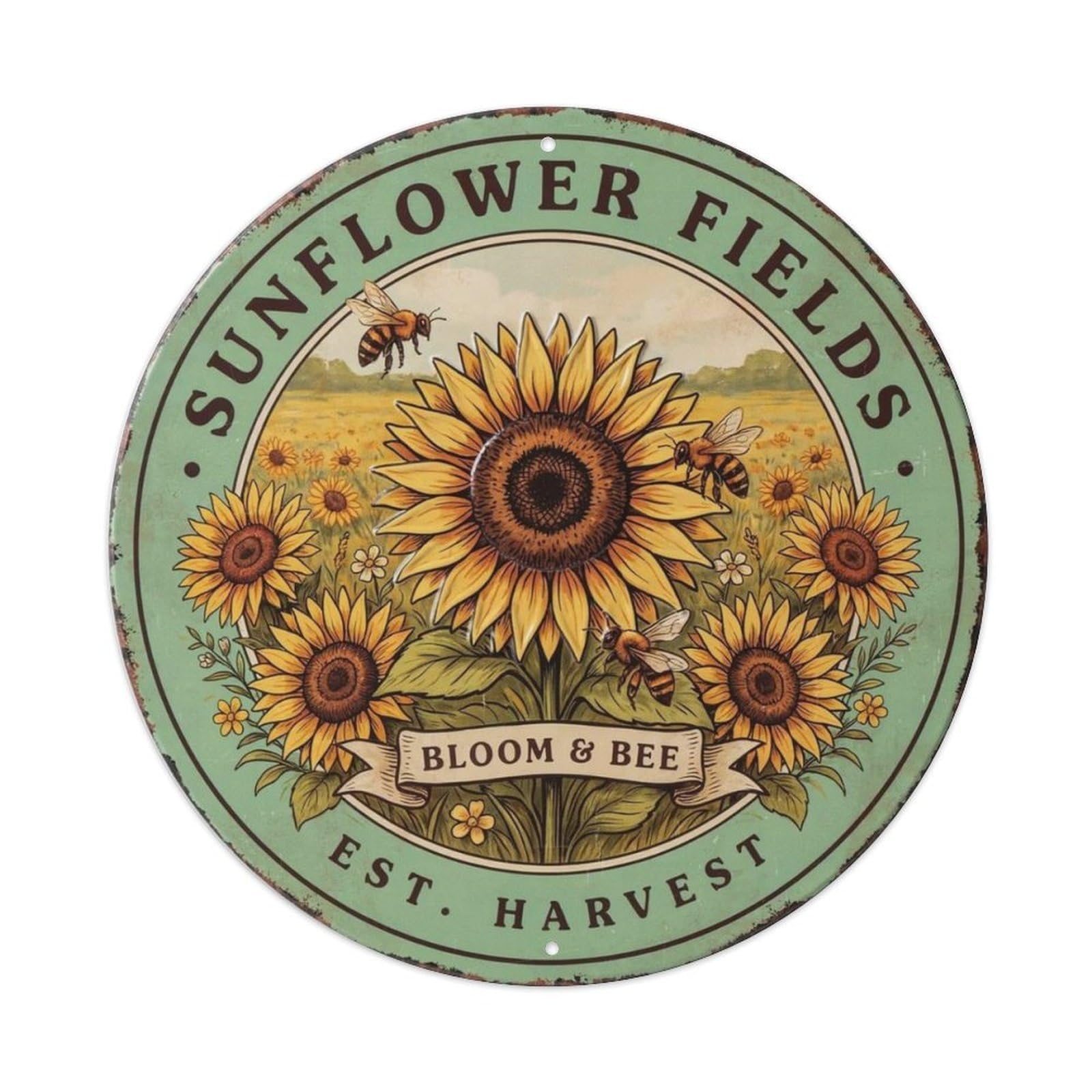 Sunflower Field Metal Tin Sign Plaque