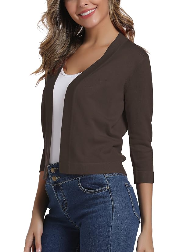 Urban CoCo Women's 3/4 Sleeve Cropped Cardigan Sweater Shrug for Dresses by Urban CoCo - Used condition - US$26.41