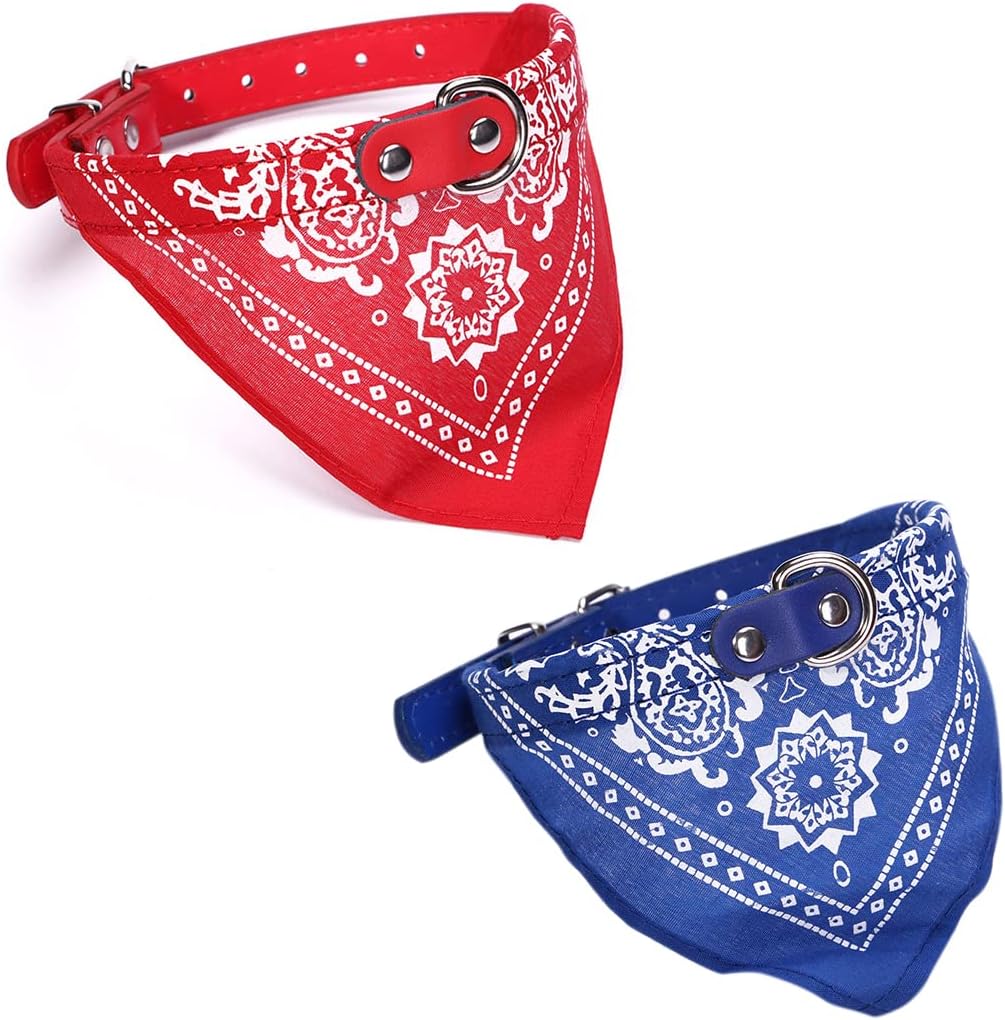 MenYiYDS 2 pañuelos para perro, collar para perro, bufanda refrescante para perro, pañuelo triangular para el cuello, pañuelo para la cabeza, pañuelo ajustable para perros y gatos pequeños y medianos