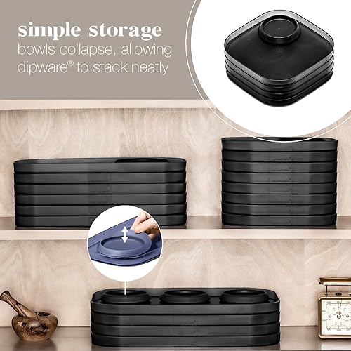 Miniatura 5 de madesmart dipware - Bandeja pequeña para servir con cuenco plegable y extraíble para aperitivos y aperitivos bandeja reutilizable con cuenco