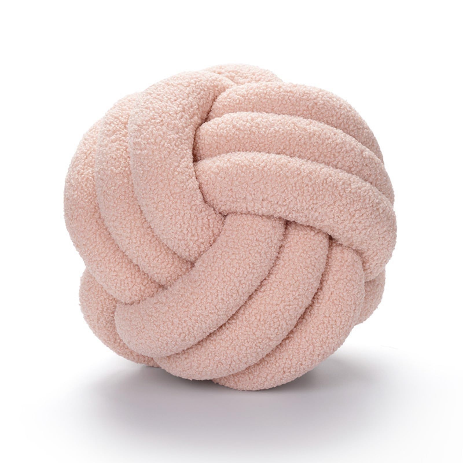 Bsomam Pink Knot Ball Pillow, Knotted Ball Throw Pillow Ultra Soft Companionship Decorative Hand-Woven Knotted Ball Lamb Velvet Sofa Cushion, Knot Cushion, Sofa Pillow For Bedroom (Pink)