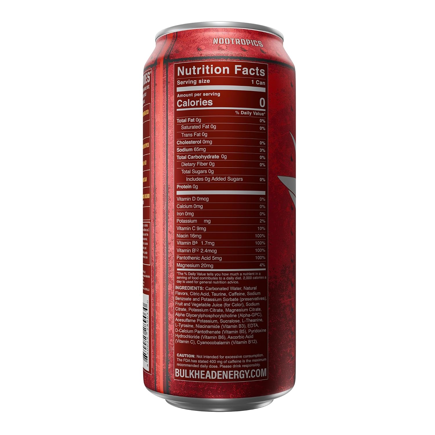 Sierra Lima Strawberry Energy Drink (12 Pack) - Strawberry & Lemon Nootropic Drink - Zero Sugar Energy Drinks w/ 300mg Caffeine & Vitamins - Power Drinks for First Responders, Athletes, Veterans