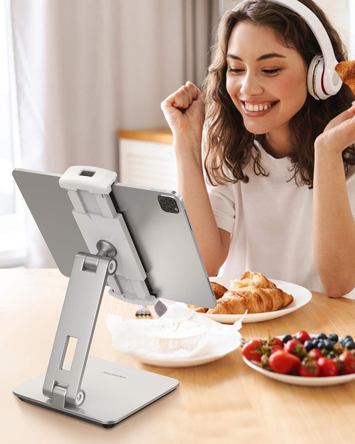 AboveTEK Business Kiosk Aluminum Tablet iPad Stand for Any 4-14" Display Tablets Bundle with Retail Kiosk iPad Stand for Any 6"-13" (Diagonal) Devices