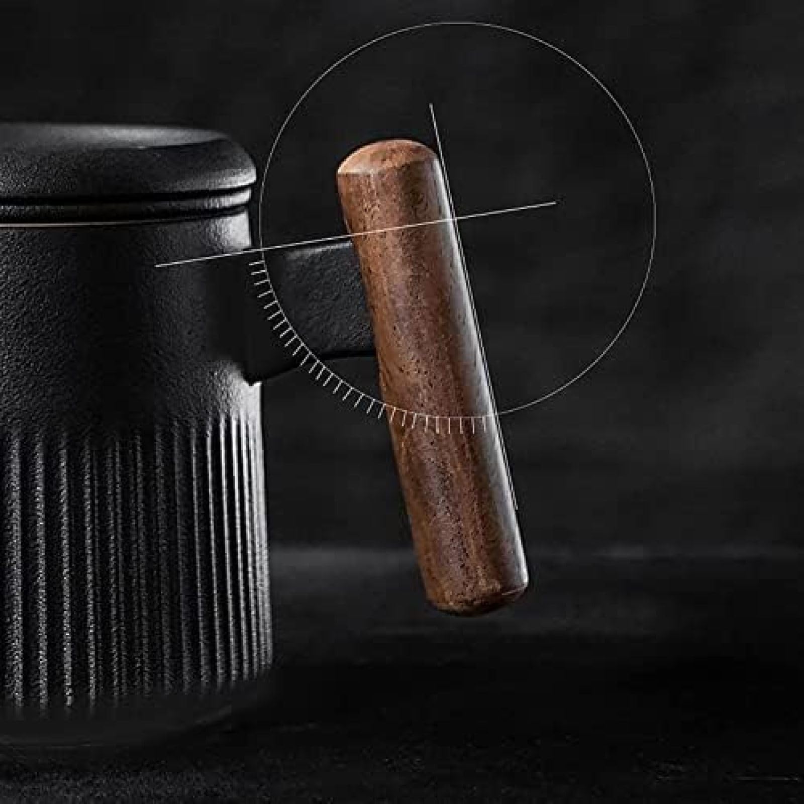 Tasse à thé avec Couvercle et passoire, Tasse en grès pour thé en Vrac ou sachets de thé, Tasse à thé en céramique de 360 ​​ML avec Manche en Bois, 2024