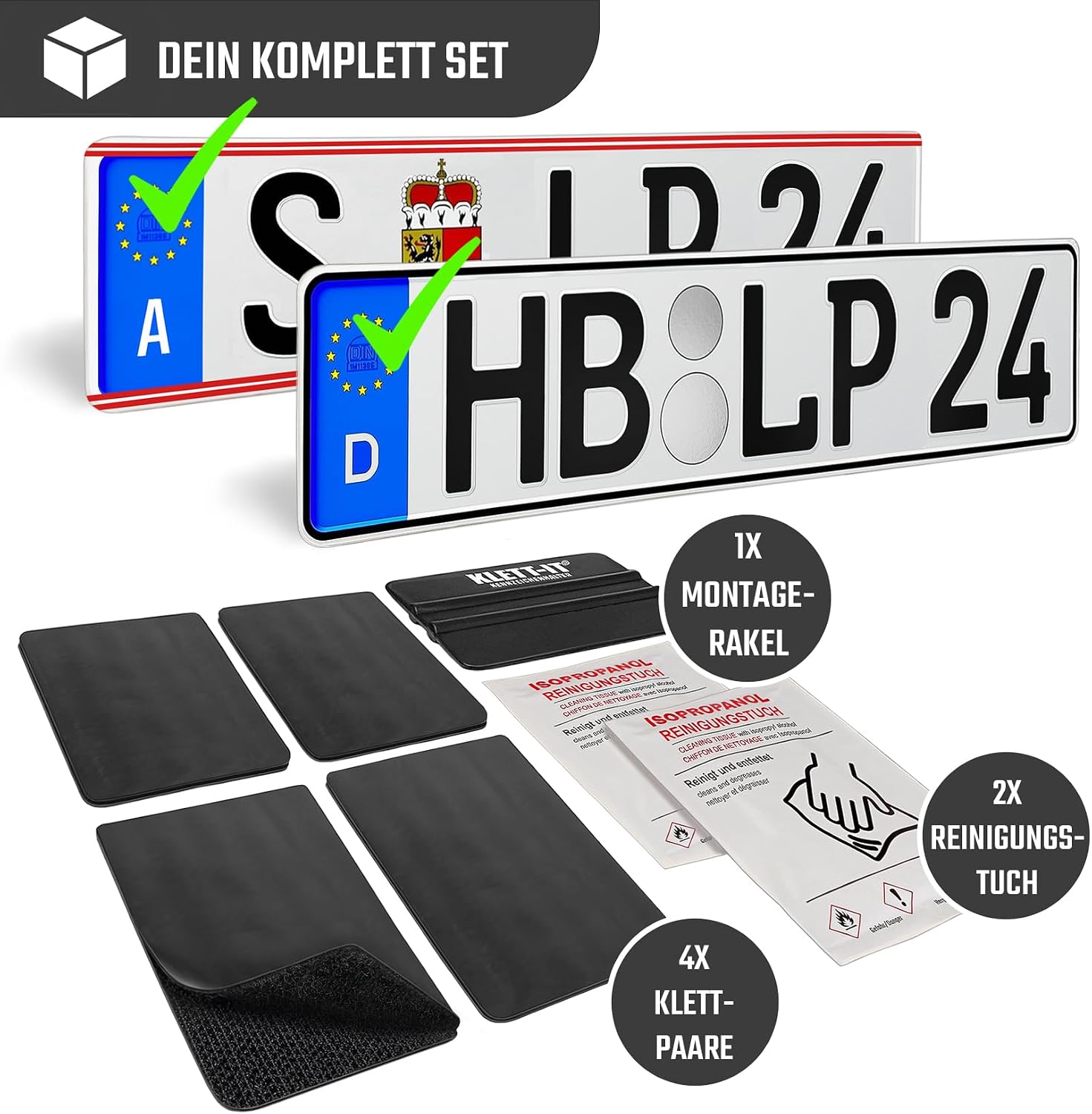 License Plate Holder Number Plate Holder Car Frameless Number Plate Holder Set for 2 Universal Number Plate Sizes image 2