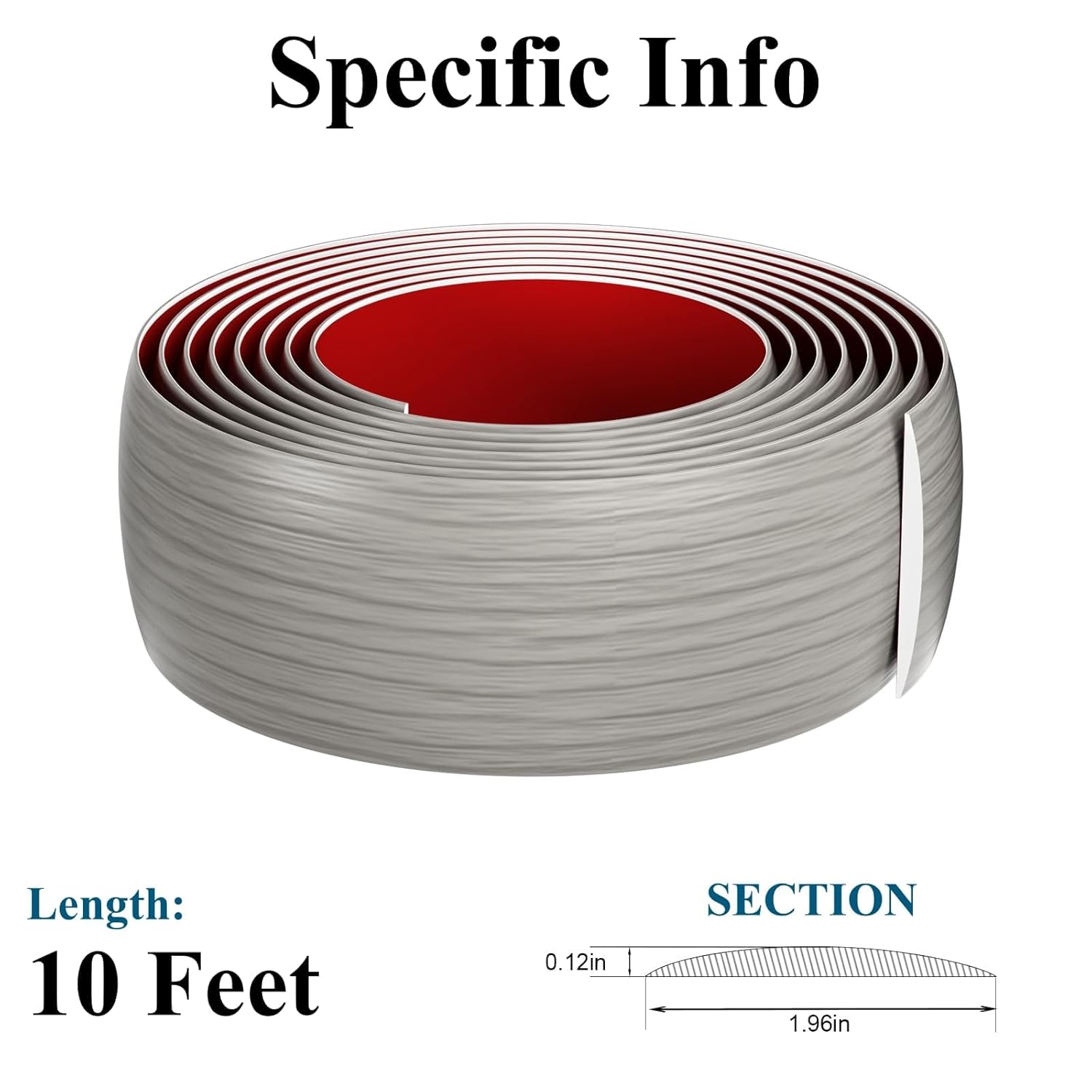 Floor Transition Strip - Self-Adhesive PVC Trim for Carpet to Flooring, Threshold Gap Cover (10ft x 1.97in, Beige Grey)