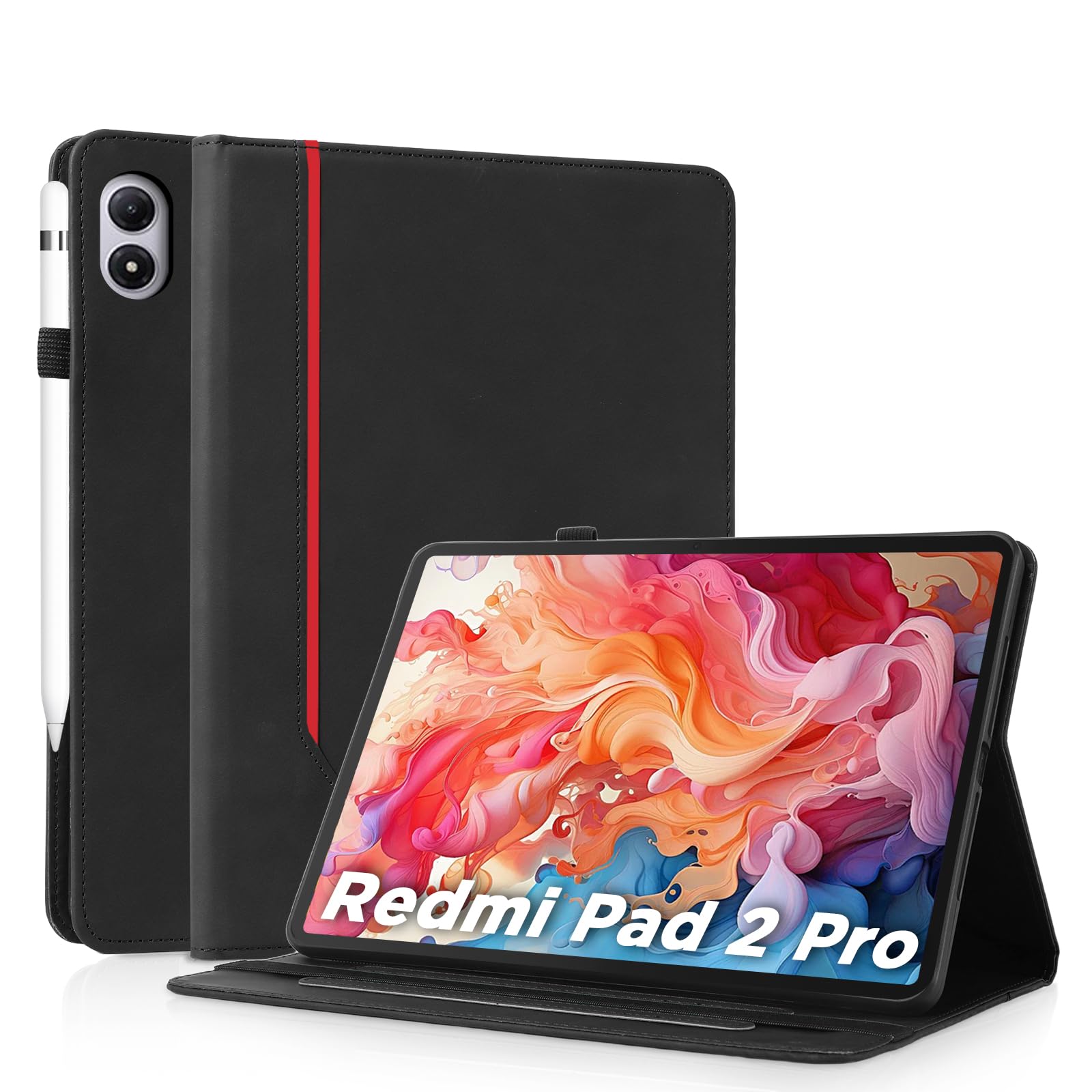 Coque Redmi Pad Pro 12.1 2025 Étui Housse Noir avec Support - 8