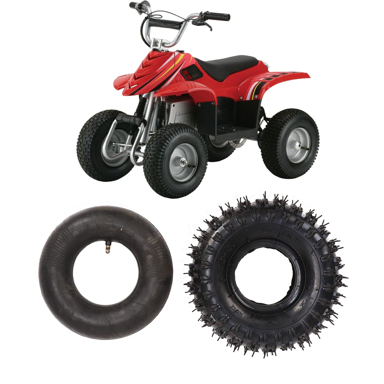 Pneumatico e Camera D'aria, Set di Camere D'aria per Pneumatici 4.10/3.50‑4 30 PSI 4 PLY per Cerchione 4 Pollici 47 49 2 Tempi Mini Pocket ATV QUAD Bike