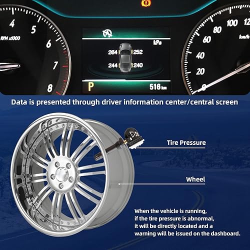 Miniatura 4 de MACAX Sensor de sistema de monitoreo de presión de neumáticos de 433 MHz, 4 piezas, reemplazo a presión para 13598773 13589601 13540602 13589256