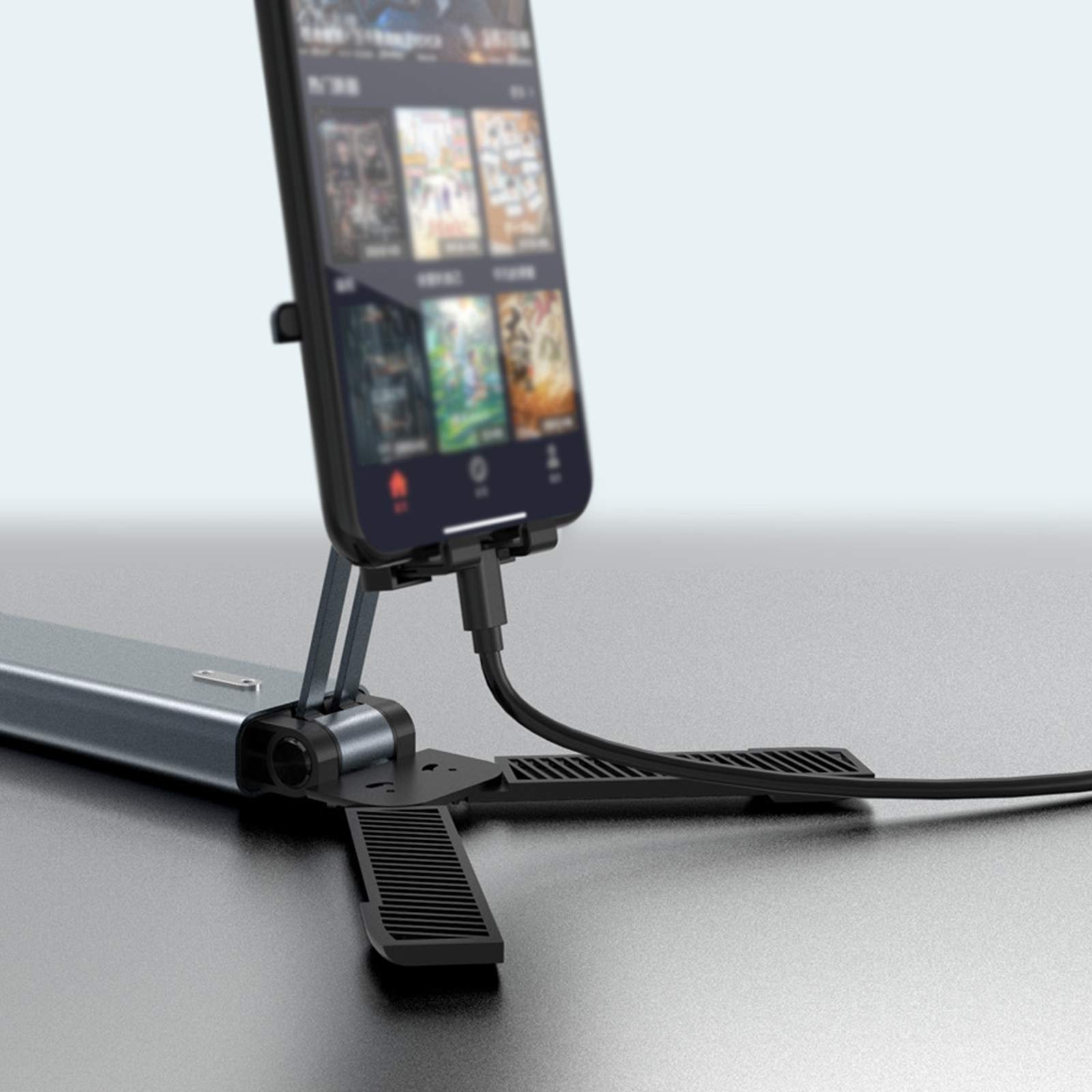 Regulowany uchwyt na telefon stojak na tablet antypoślizgowy i stabilny, nadaje się do różnych zastosowań wyposażenie w zakresie 10-2,9 cm, biura, nauki, transmisja na żywo, itp., biały, 1 szt