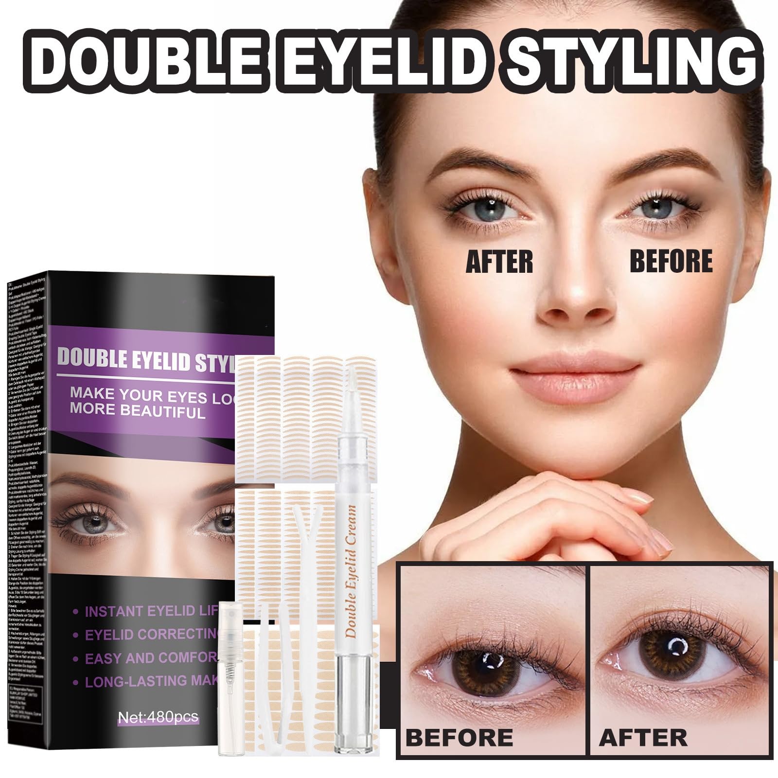 Tiras Para Levantar Los Parpados Caidos,Tiras Para Parpados Caidos,Tiras Para Levantar Parpados Caidos,Cinta Para Levantar Parpados Caidos,Double Eyelid Tape Invisible Korean,Eyelid Lifter Strips