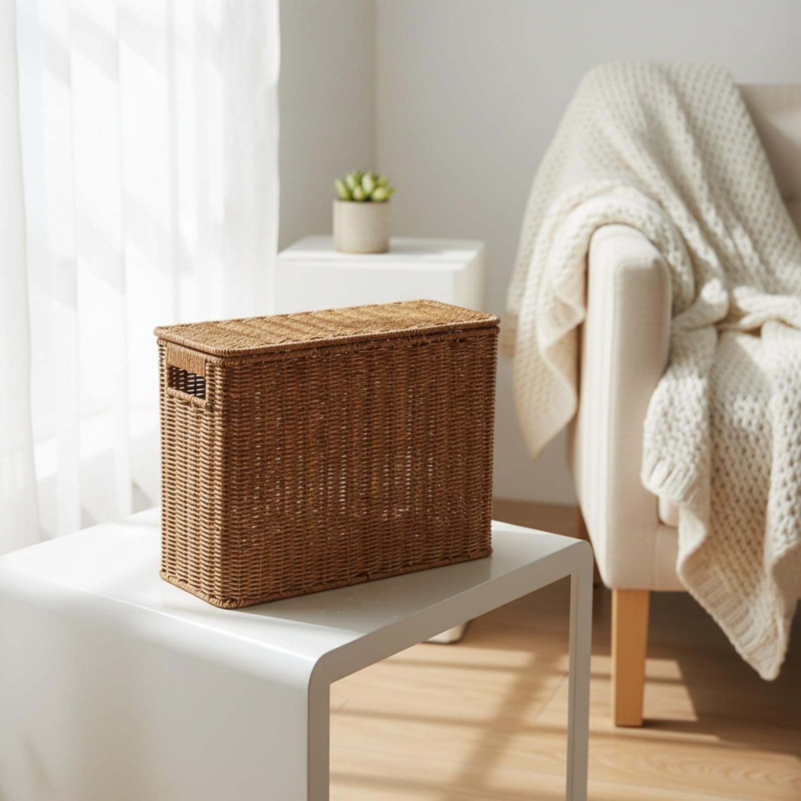 Cesta Rectangular con Tapa, style to 3, 48 × 18 × 33 Cm