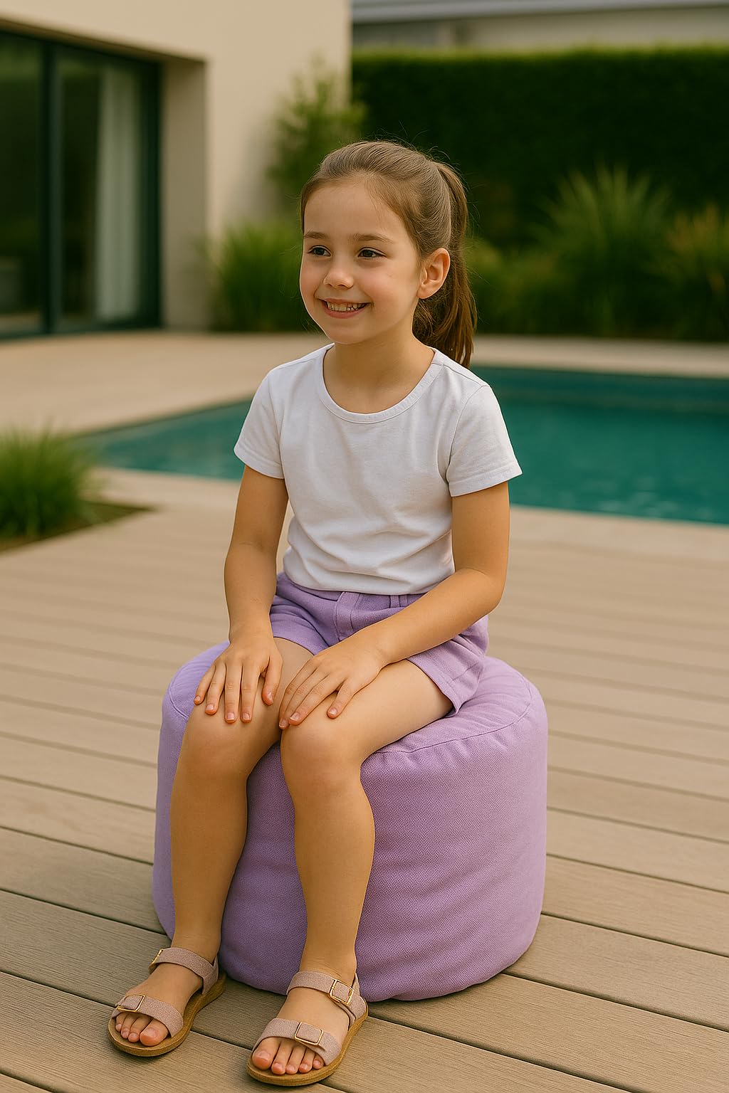 chilly pilley Asiento Puf Gaming Taburete con Relleno De Eps Redondo para Niños Y Adultos Muchos Colores A Elegir (Negro)