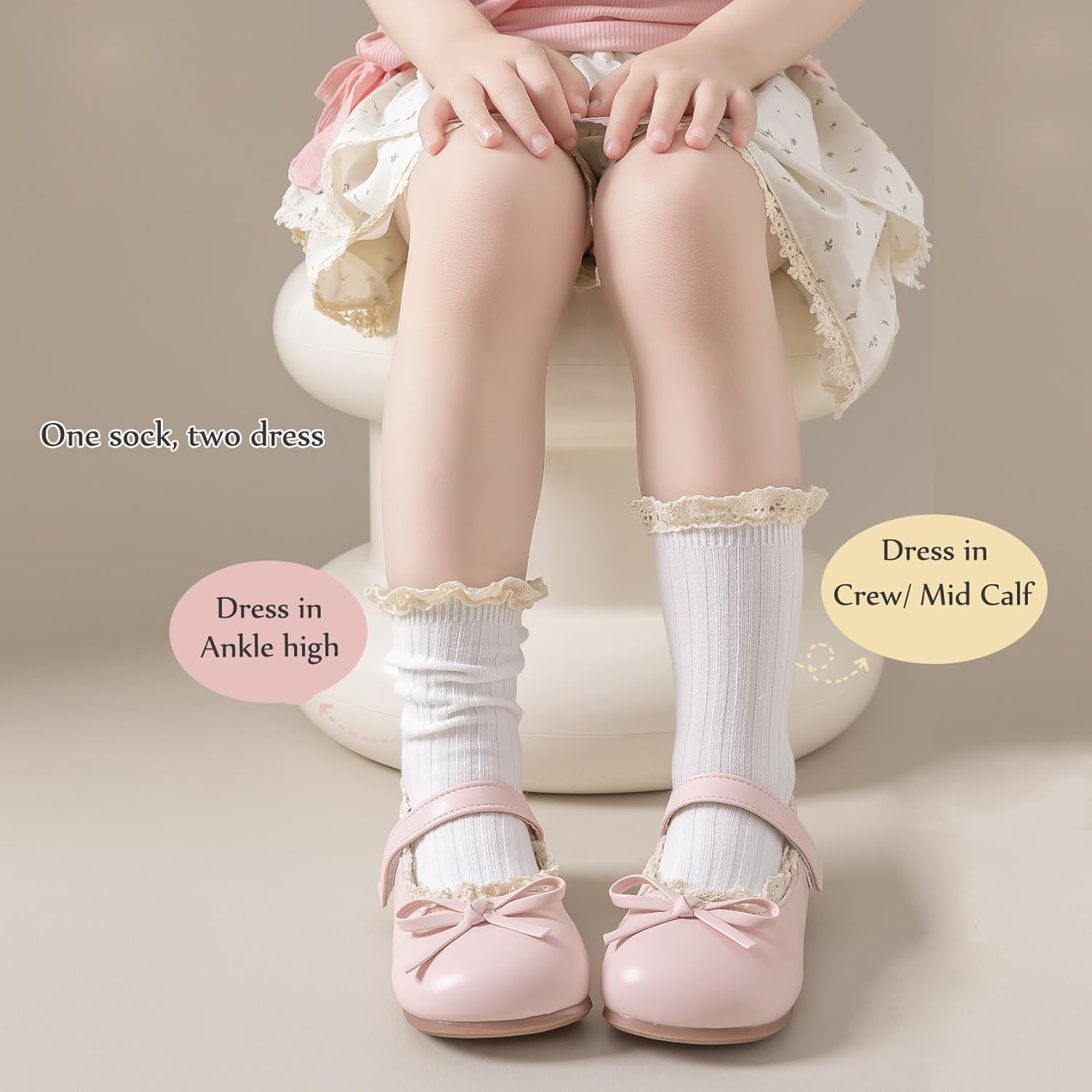 Little Girls Vintage Ruffle Ankle Lace Socks Toddler Girl Boot Socks - Image 5