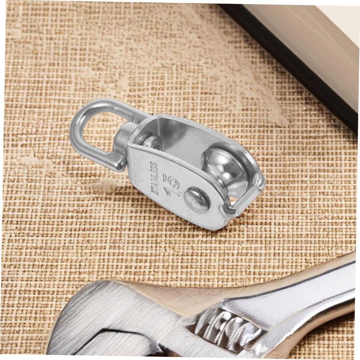 Mikinona 10 pièces Poulie de Levage Acier Inoxydable Poulies Simples Pivotantes pour Câble et Corde Système de Traction Sécuritaire et Adaptées Aux Charges Lourdes