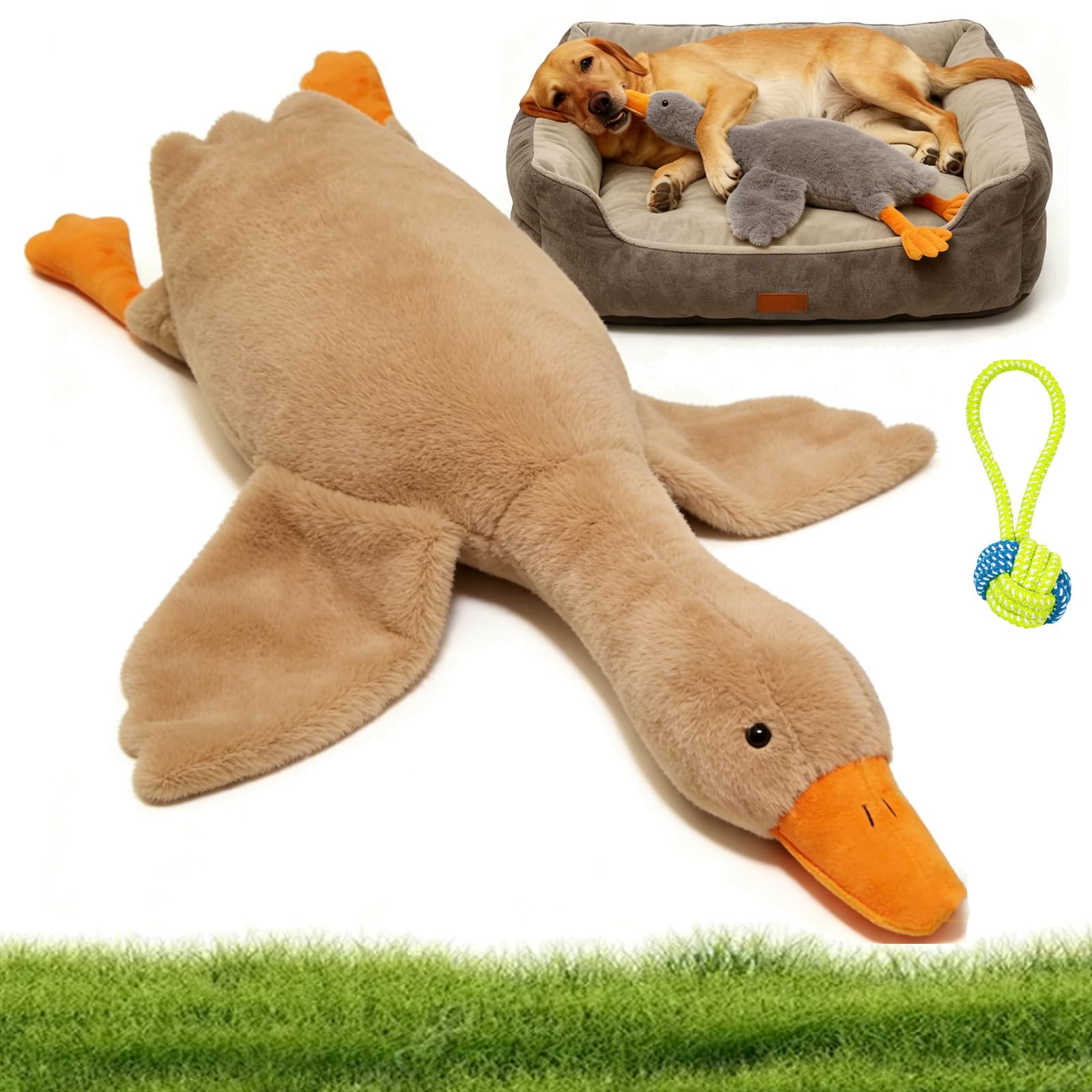 Qosigote 2026 Goose Dog Toy, Large Plush White Duck Dog Toys, Calming Duck Toy for Dogs, Dogs Sleeping Companion Toys, Eliminates Boredom, Relieves Anxiety, Suitable for Alldogs. (C,190CM)