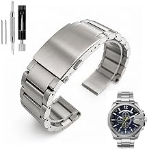 Replacement Watch Band Compatible with Diesel Mega Chief watch. Solid Heavy Metal Bracelet Compatible with models DZ1657, DZ4280, DZ4281, DZ4282, DZ4283, DZ4290, DZ4291