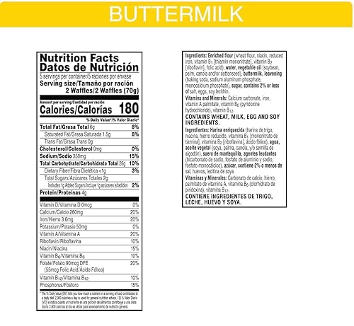 Miniatura 8 de Salutem Vita - Gofres originales Eggo Homestyle Original, 12.3 onzas, 10 unidades, gofres de suero de mantequilla de Eggo, 12.3 onzas, 10 unidades,