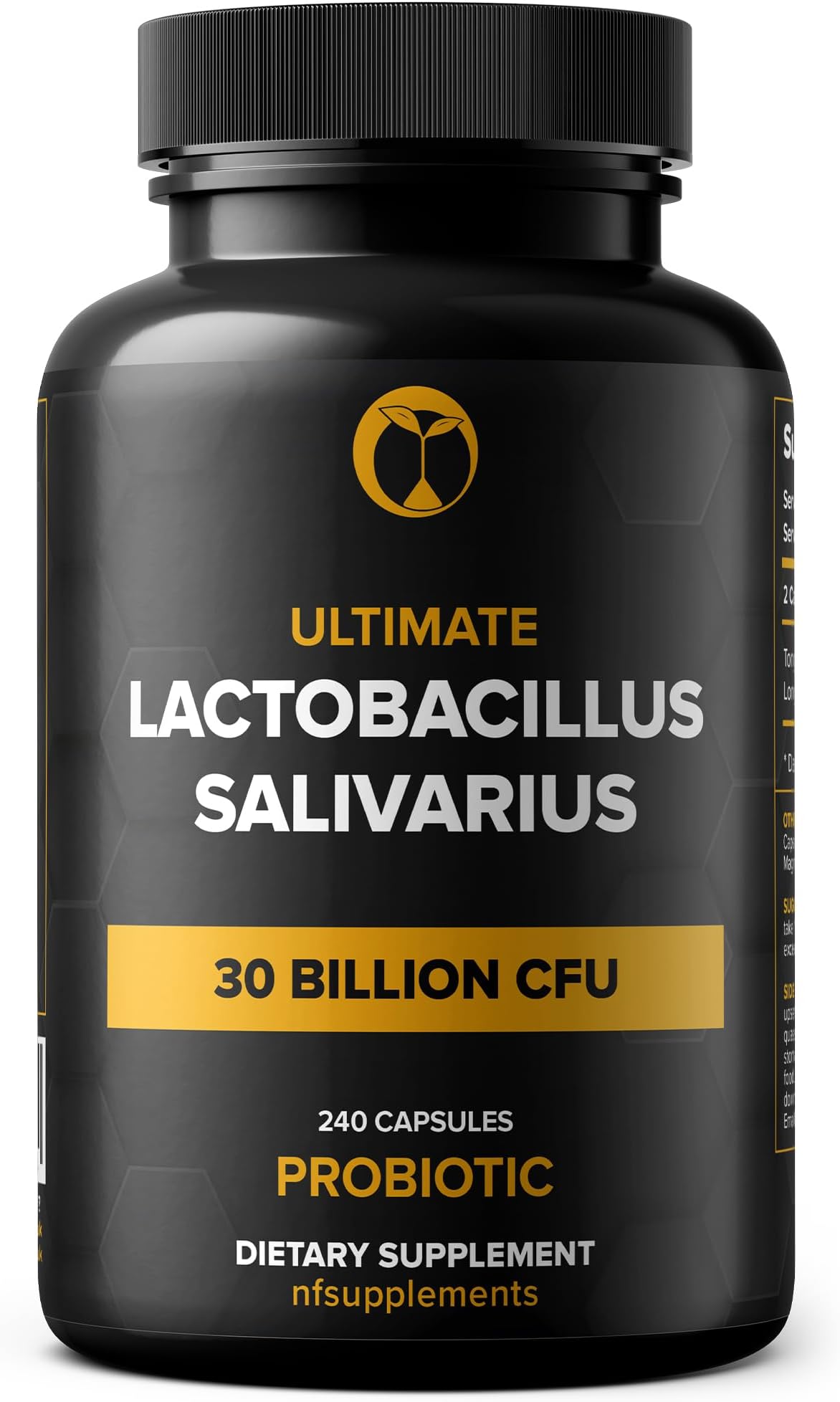 Lactobacillus Salivarius Probiotic Supplement 30 Billion CFU 240 Tablets Probiotics for Men & Women Supports Digestive & Dental Health Vegan Gluten Free Non-GMO (240, Lactobacillus Salivarius)
