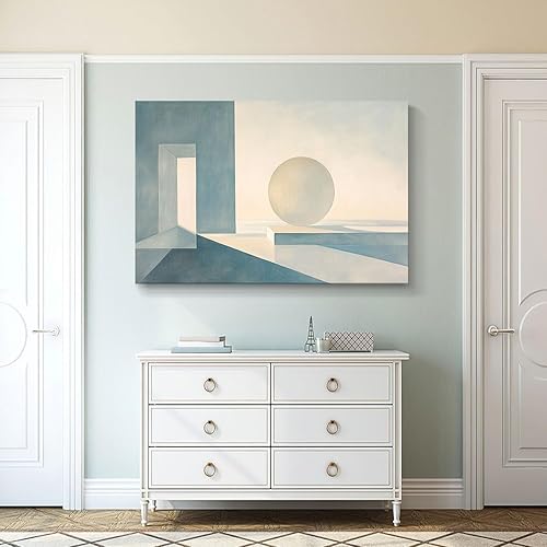 Miniatura 616 de Lienzo artístico para pared, pinturas de arte abstracto, fantasía azul, grafiti colorido sobre fondo blanco; decoración artística moderna para sala