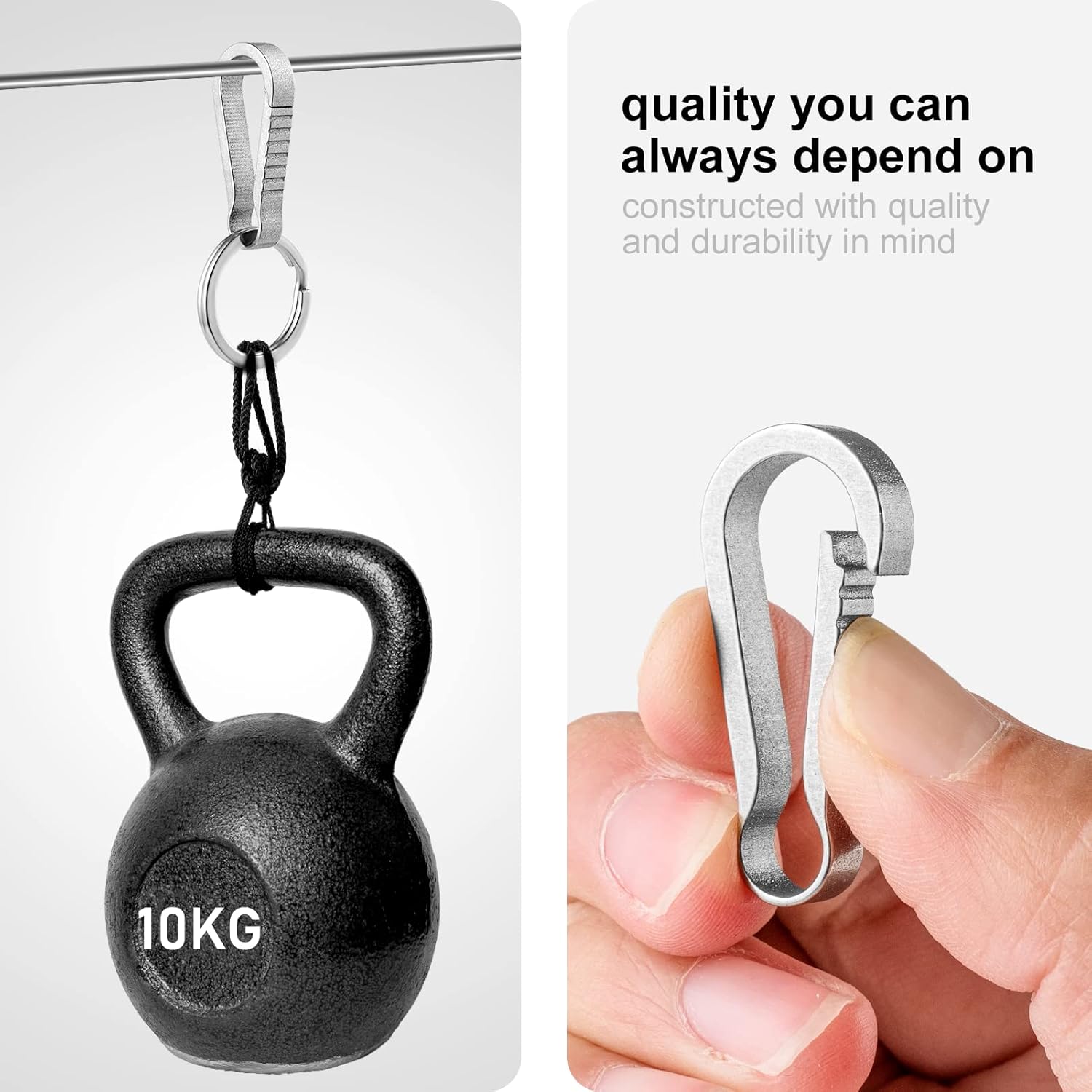 TISUR Titanium Key Ring Hooks, Small Carabiner Keychain Clip,Mini Snap Keyring Key Organizer Key Chain - Image 2
