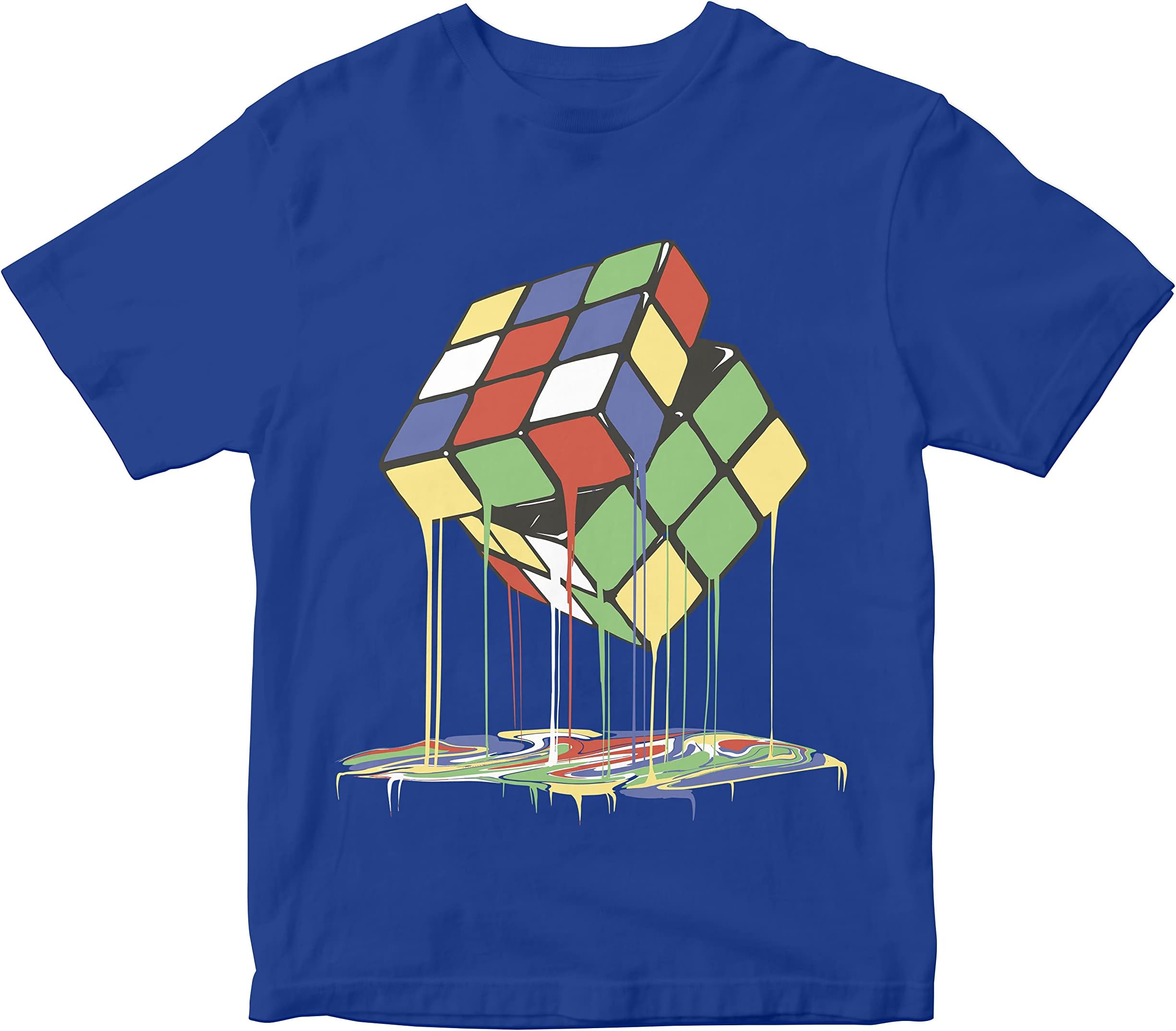 Kids T-Shirt Melting Rubik's Cube 100% Cotton Boy's Girl's Regular Fit Unisex T-Shirt
