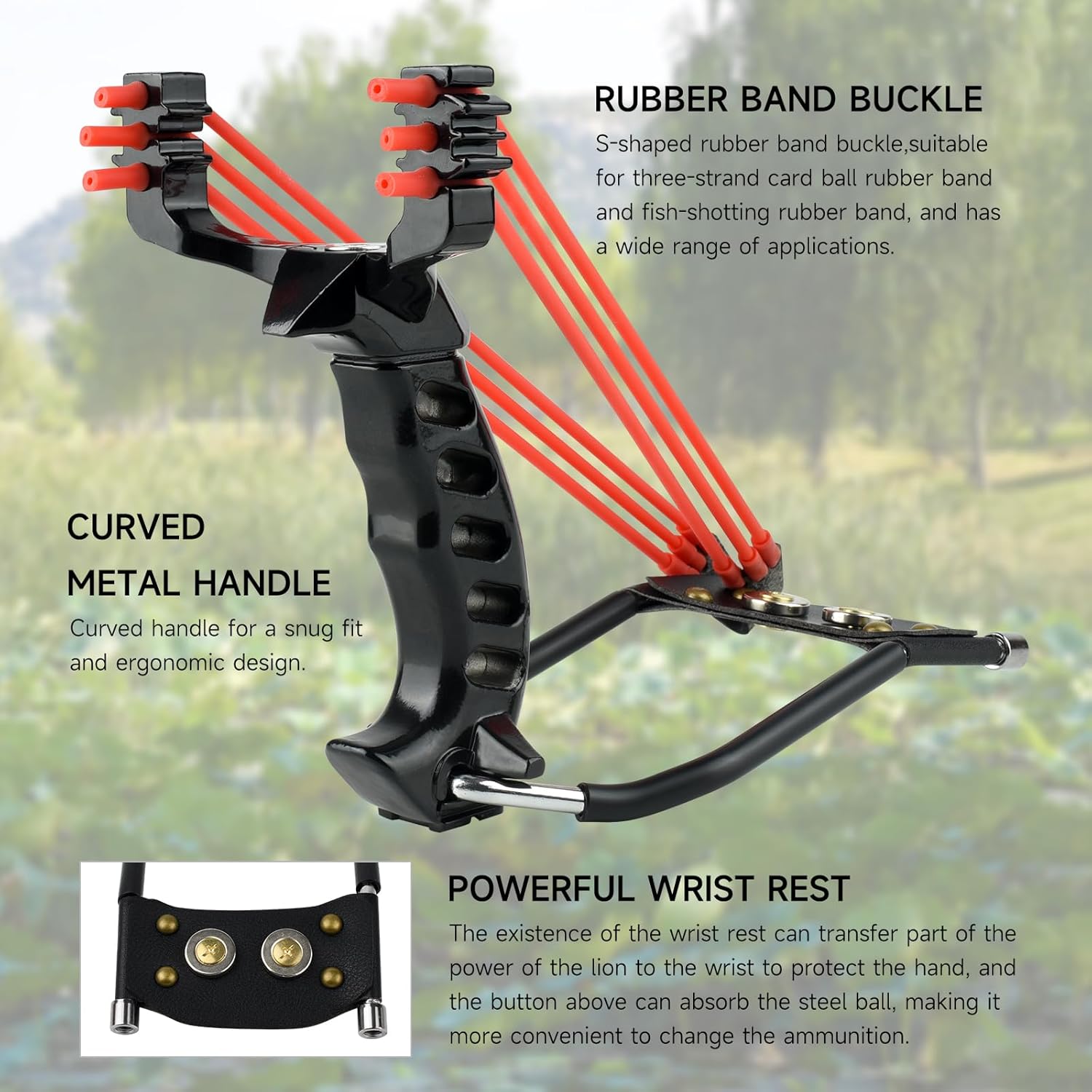 Slingshot,Wrist Sling Rocket Professional Hunting Sling Shot with Solid Wooden Slingshot,Outdoor, Hunting-for Adult