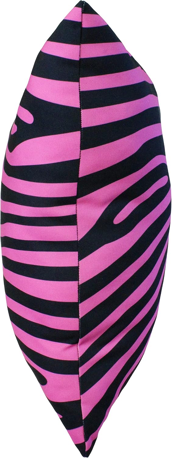 College Covers Animal Print Pillows Decorative Pillow, 16" X 16", Zebra Pink/Black