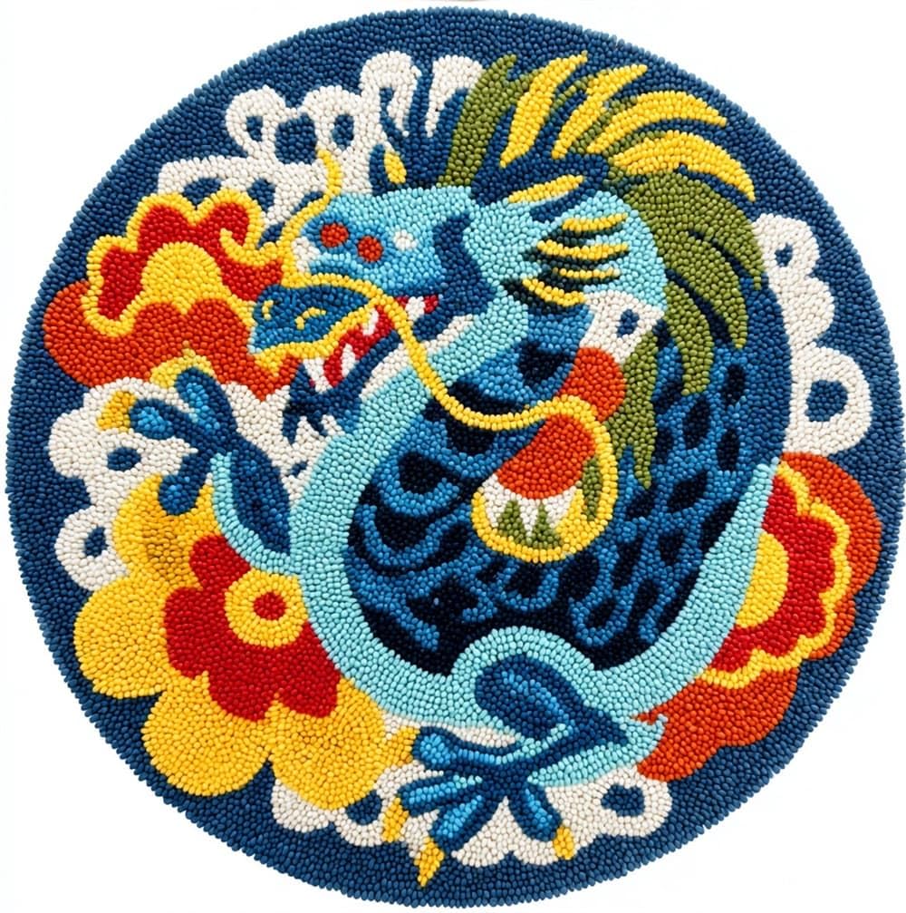 kitphoenix Knüpfteppich Zum Selber Knüpfen Knüpfset Drachen