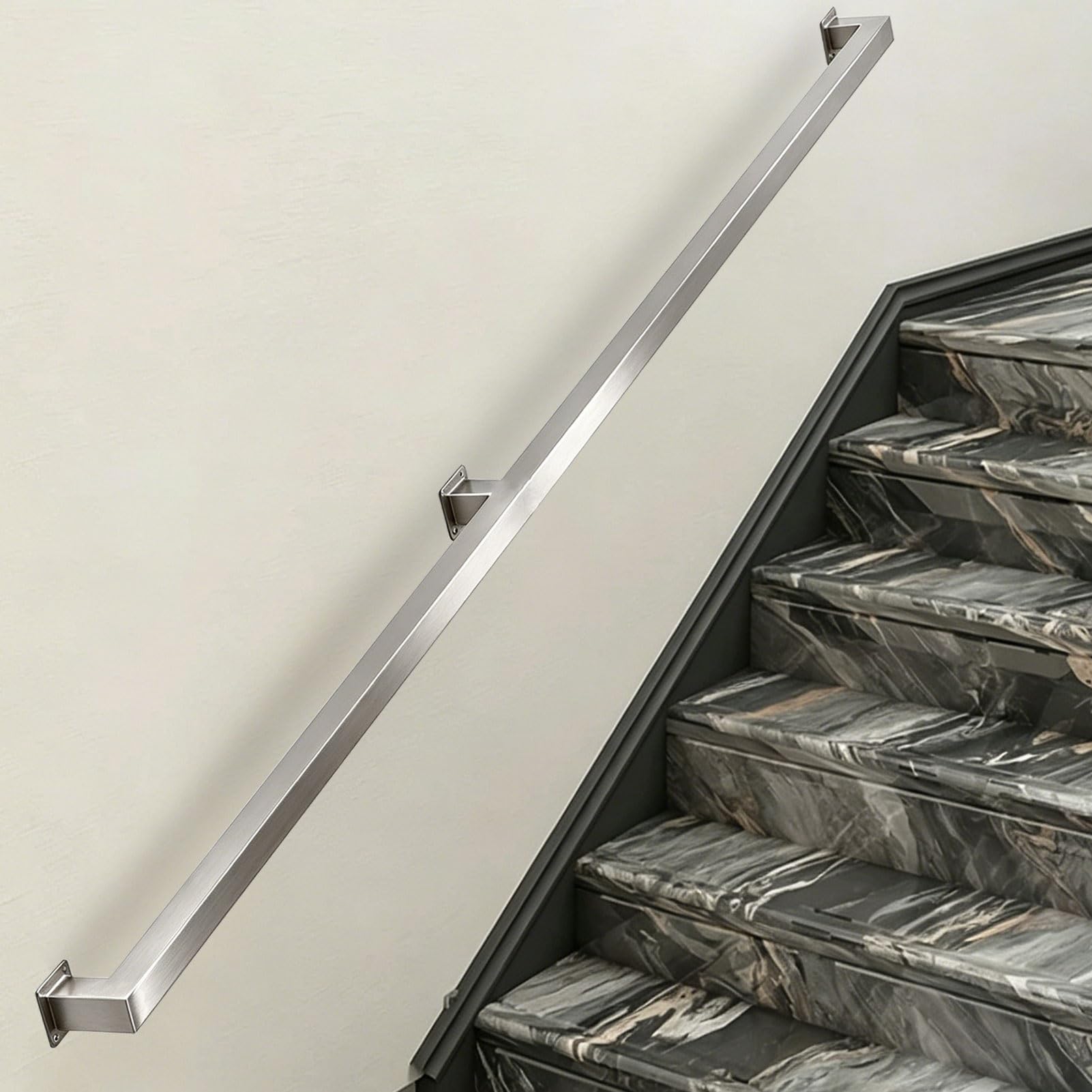 Sxbhdm One Color Stainless Steel Handrail For Stairs, Staircase Banister Hand Rails, Wall Mounted Stair Railing For Balconies, Hallways, Apartments, Villas, Safety Grab Bar