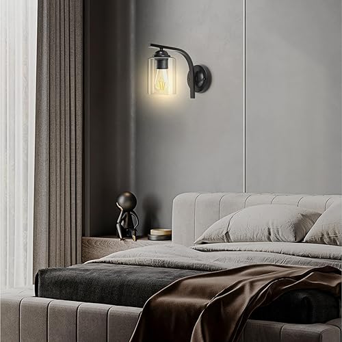 Miniatura 7 de CANMEIJIA Aplique de pared 1 luz, moderno accesorio de iluminación de pared, luces de tocador de baño con lámpara de pared negra mate para