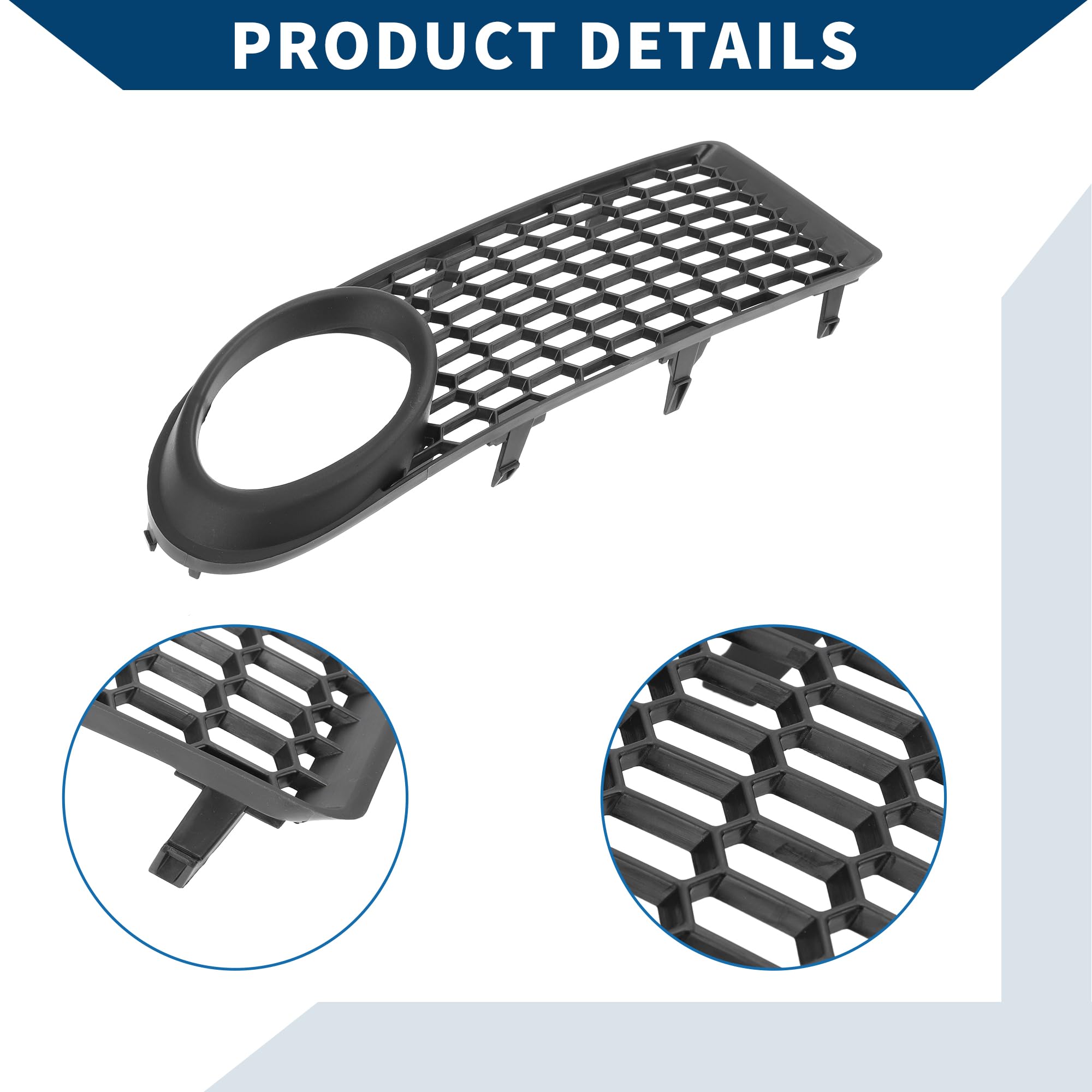N°1C0807684B Grille De feux- Antibrouillard Pour Volkswagen Beetle 2006-2010 Couvercle Inférieur Avant Droit De feux- Antibrouillard Inserts De Couvercle Abs 1 Pièce Noir