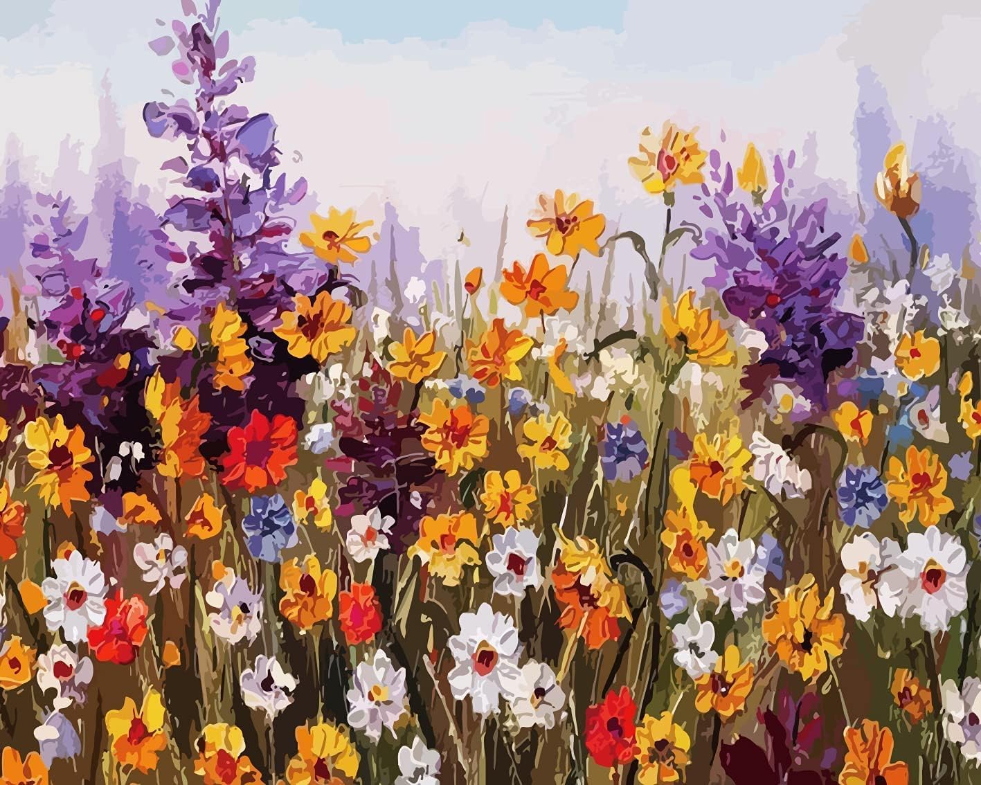TREXEE 5D Diamond Painting Kits for Adults & Kids , Flowers 5D DIY Diamond Art Kits Diamond Paint By Numbers Kit Full Drill Diamond Dots for Gift Wall Decor and Relaxation Gem Arts (12x16 inch) Unframed-image-41