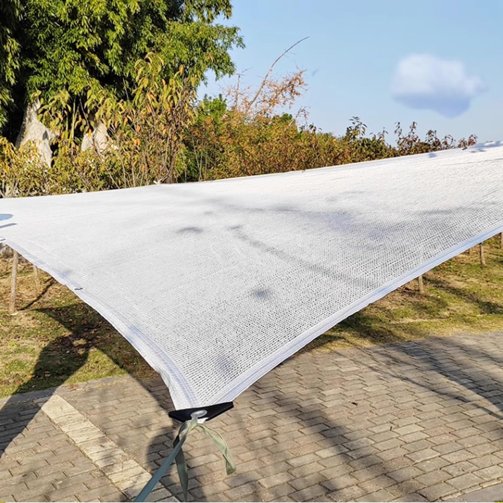 Shade Net White with Grommets,50% Sunblock Shade Cloth Shade Mesh,Shade Sail,Breathable Shade Netting,Sunscreen Fabric,Shading Net for Greenhouse Plant Garden Pergola Patio(Size:8x8m)