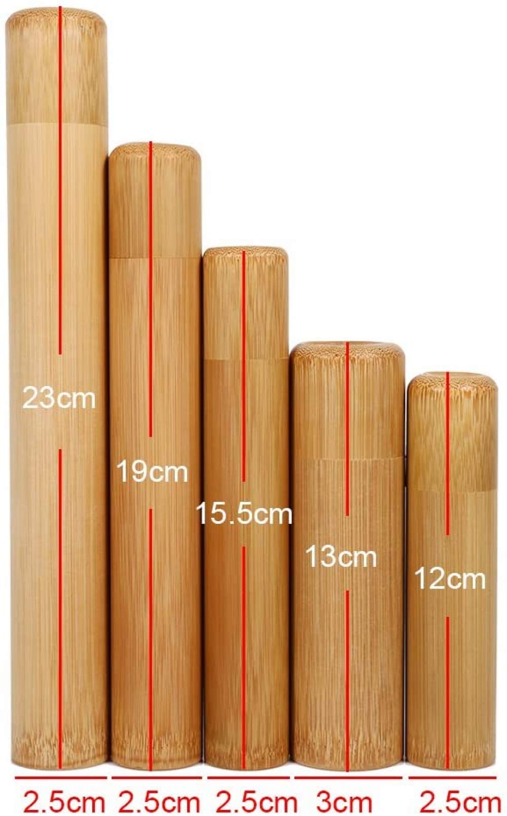 Barattolo Da Tè In Bambù Naturale - Fatto A Mano, 5x15 Cm, Per Conservazione Tè E Spezie - Foto 8