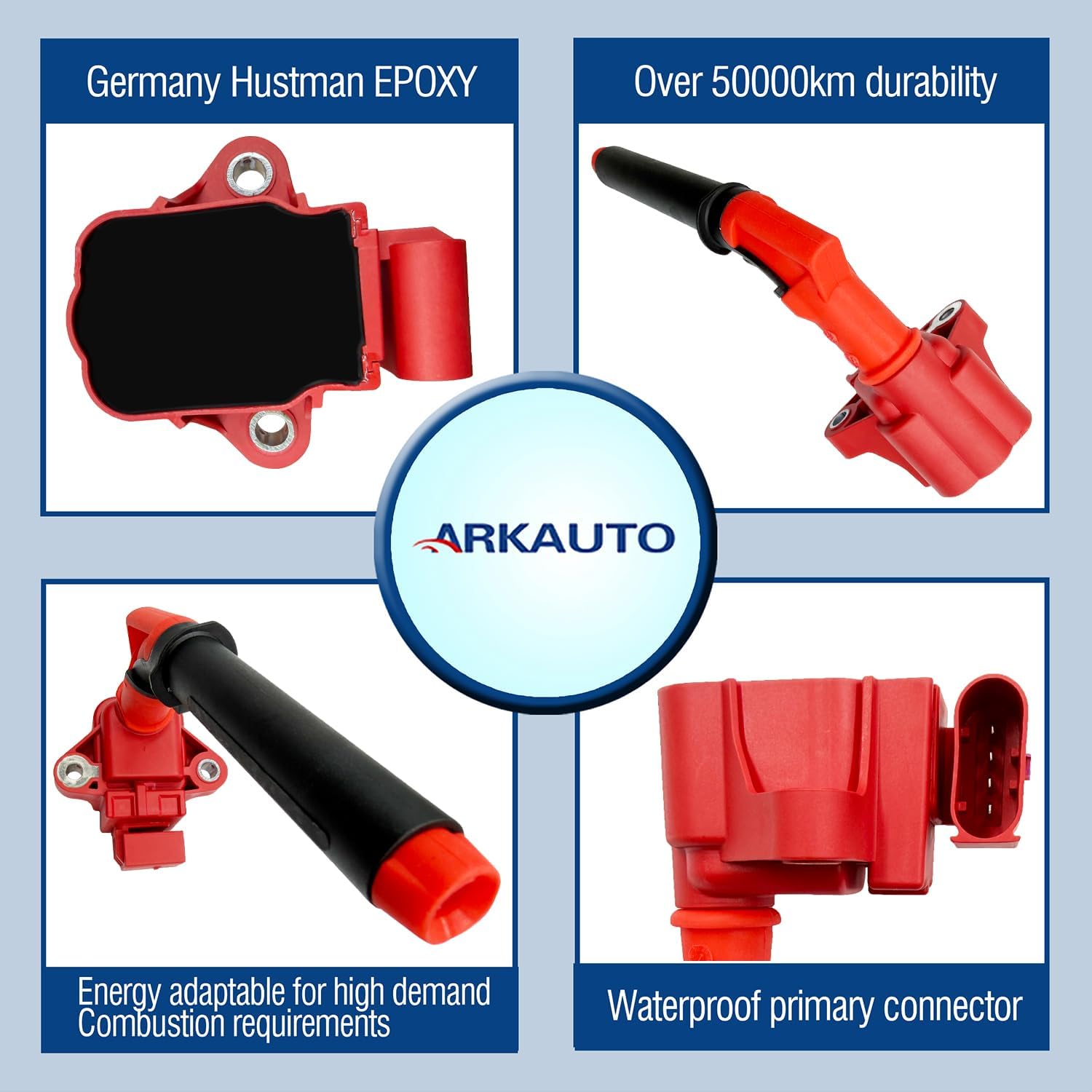 4PCS ARKAUTO Performance Ignition Coil Packs A2829060000 Compatible With Benz A B GLA GLB CLA Citan T NISSAN X-Trail DACIA RENAULT Clio 1.3T M282 Replacement for A2829060000 22433-2935R 22448-00Q0J
