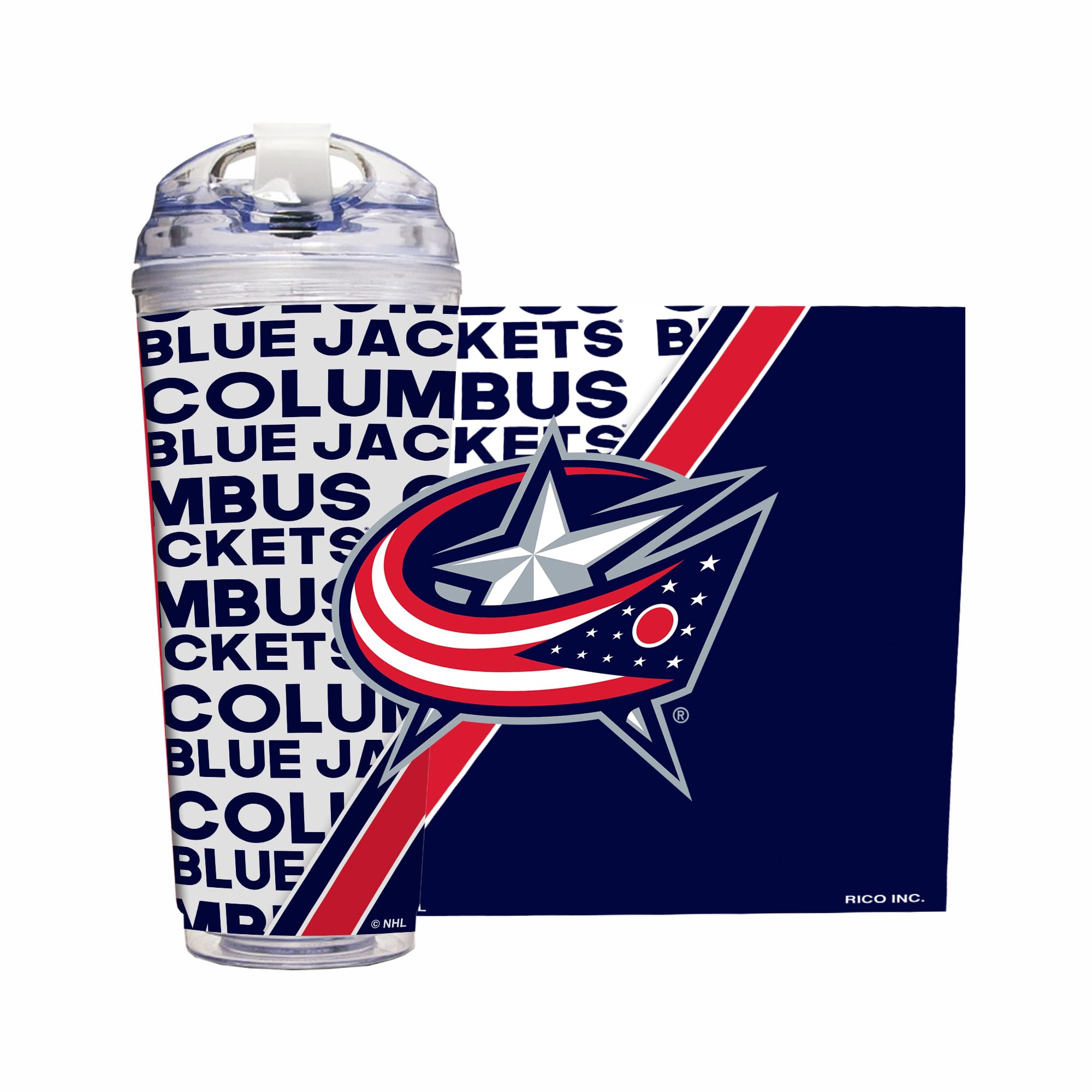 Gobelet Columbus Blue Jackets isotherme anti-condensation en acrylique robuste 710 ml