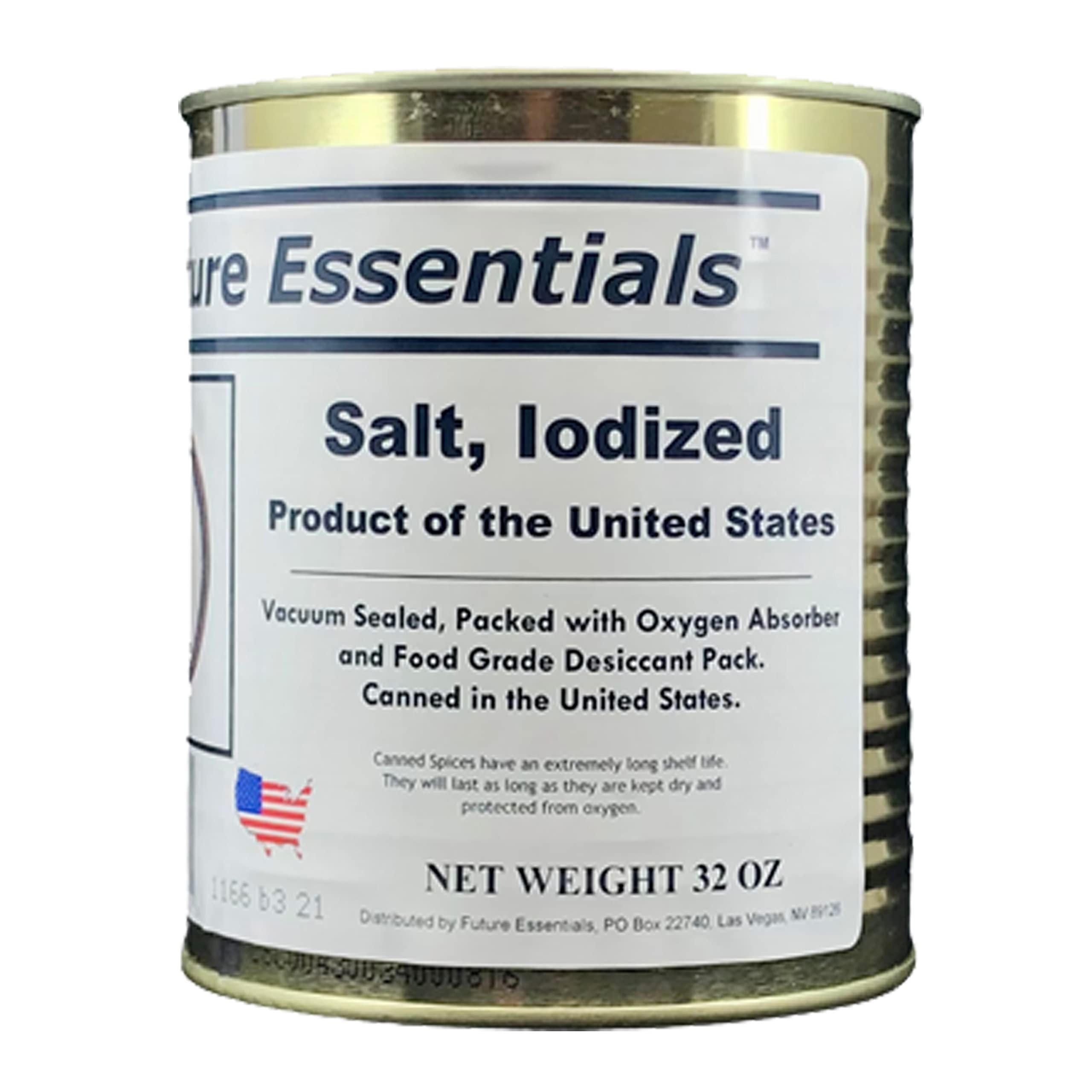 1 Can of Future Essentials Iodized Salt, #2.5 Can, 2lbs Net Weight