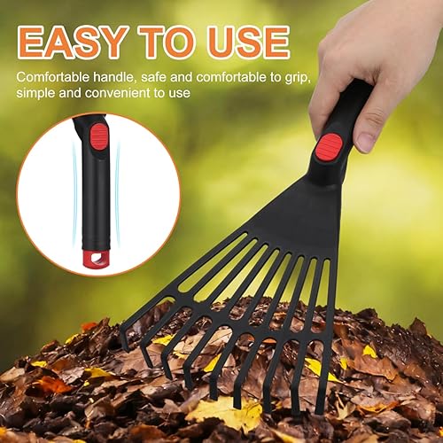 Miniatura 4 de Rastrillos para jardinería Rastrillo de mano Herramienta de jardín Rastrillo de jardinería de plástico Rastrillo de mano de mano para tierra,