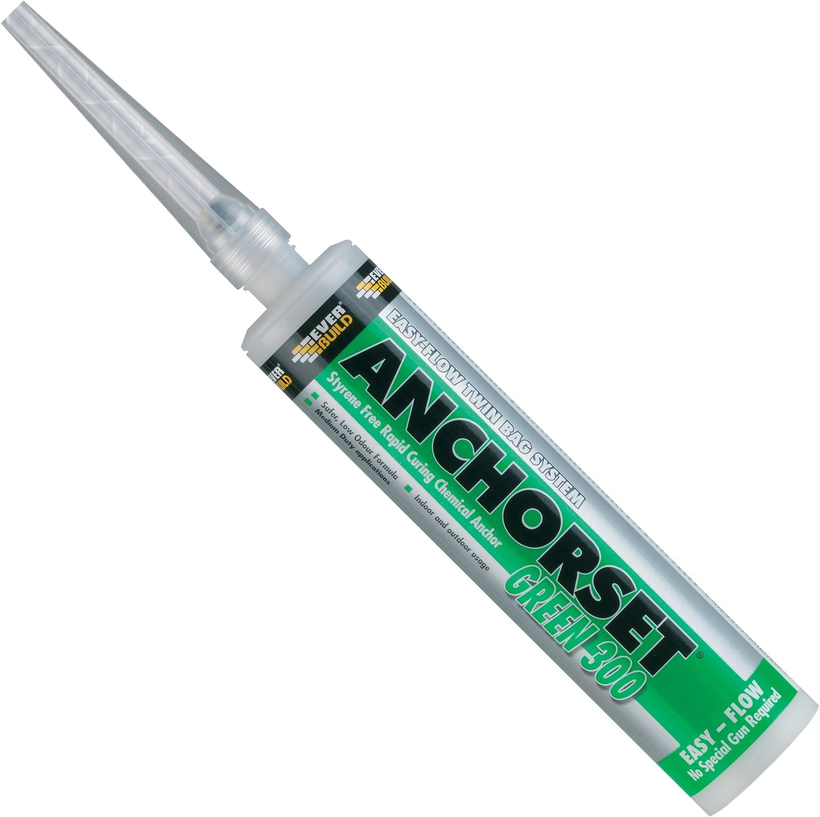 Everbuild Anchorset Green 300 Styrene Free Rapid Curing Anchor Fixing Resin, 300ml