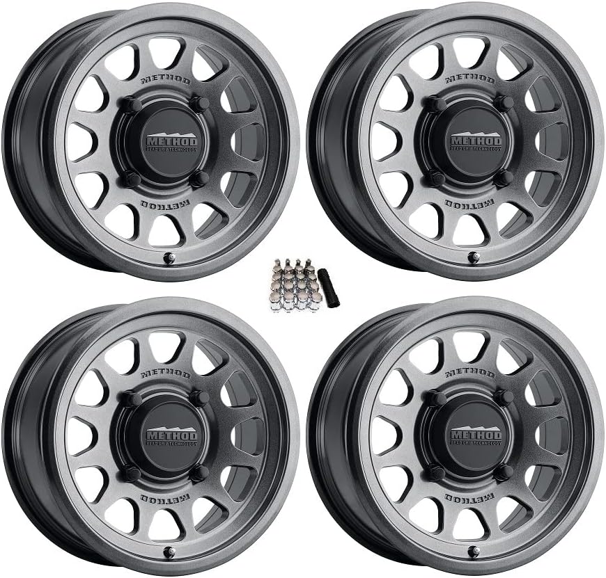 Method 414 - Llantasllantas de 15 pulgadas, color grafito (+1.496 in+0.984 in) Can-Am Maverick X3  Pioneer 1K