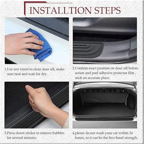 Miniatura 5 de Protector de parachoques trasero de automóvil, protector universal de goma resistente a los arañazos, protector de umbral de puerta de maletero de