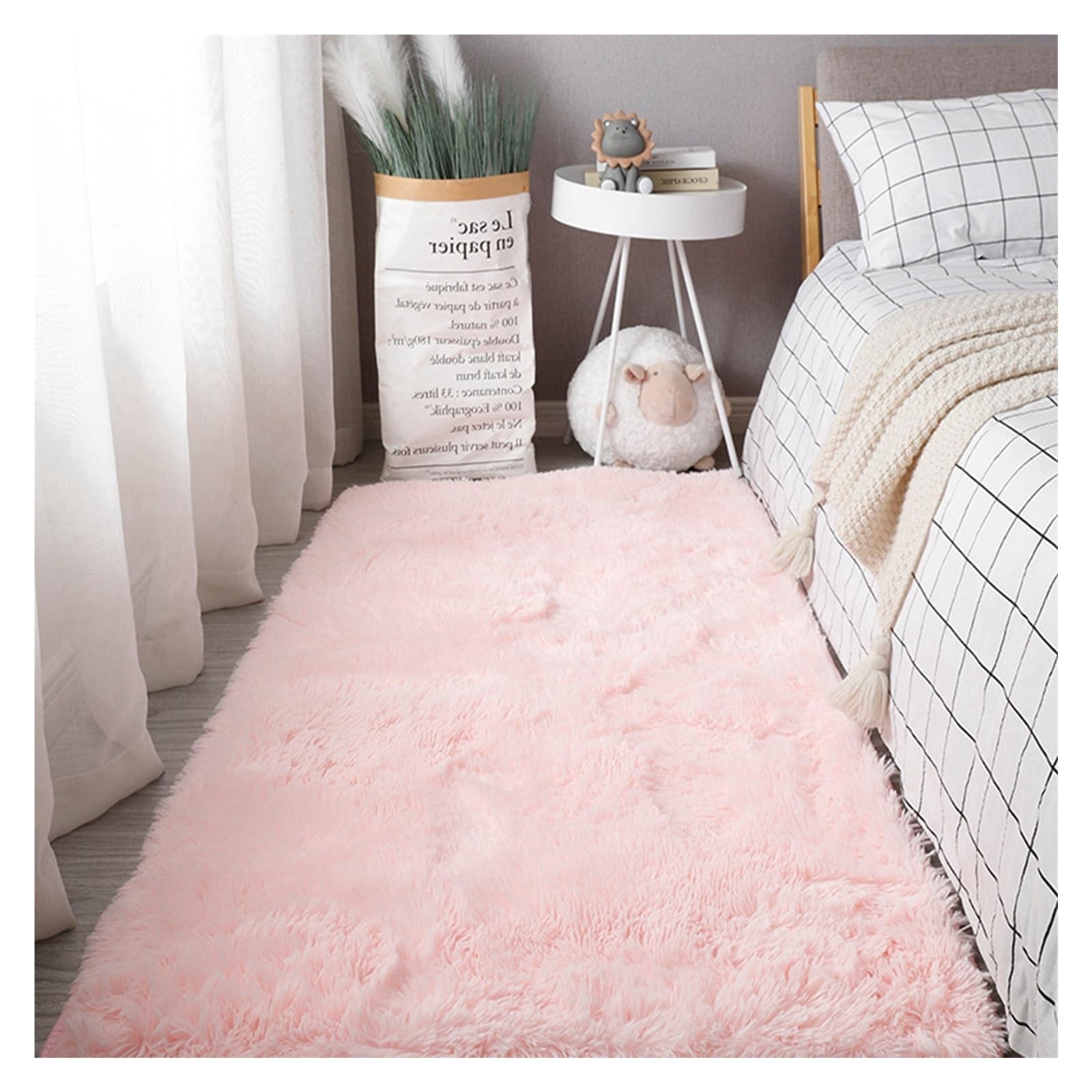 GOUSANG Alfombras Salon Grandes 250 x 350 cm Alfombra Grande Alfombra para Silla Rectangular Acogedor Moquetas para Sala de Estar, Dormitorio, Sofá, Suelo, Rosa