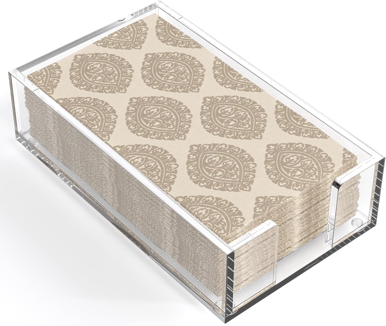 MaxGear Acrylic Guest Towel Napkin Holder, Clear Rectangle Tabletop Disposable Paper Hand Towels Tray for Bathroom, Kitchen, Parties, Weddings, Events, Dinner, Hotel, 8 x 4.5 inches