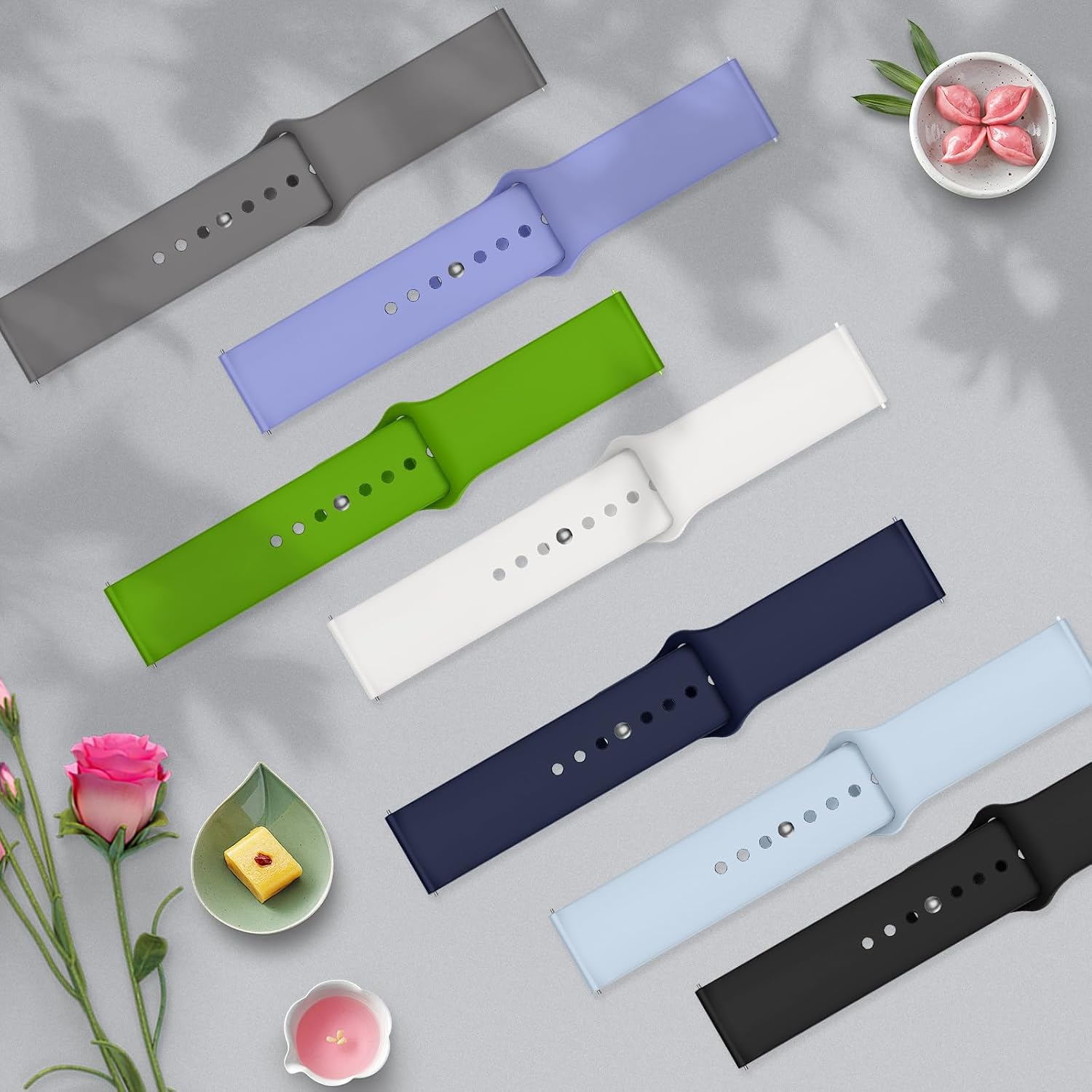 18mm 20mm 22mm Silicone Watch Band, Soft Sport Waterproof Strap image 4