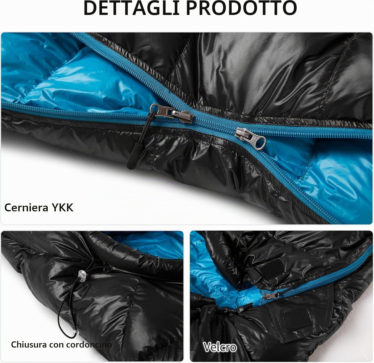 Naturehike Sacco a pelo ultraleggero in piuma da campeggio per adulti 650 FP Fill Power -11℃-6℃ con sacco a compressione impermeabile adatto per escursionismo/campeggio