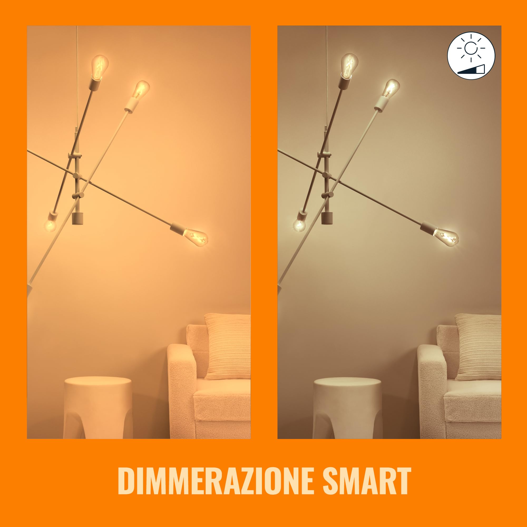 WiZ Lampadina Smart WiFi, Luce Bianca da Calda a Fredda Dimmerabile, Filament Ambrata, E27, 2 PezziI, 6.5W, Tecnologia SpaceSense, Controllo Vocale (Alexa, Apple HomeKit, Google Home)