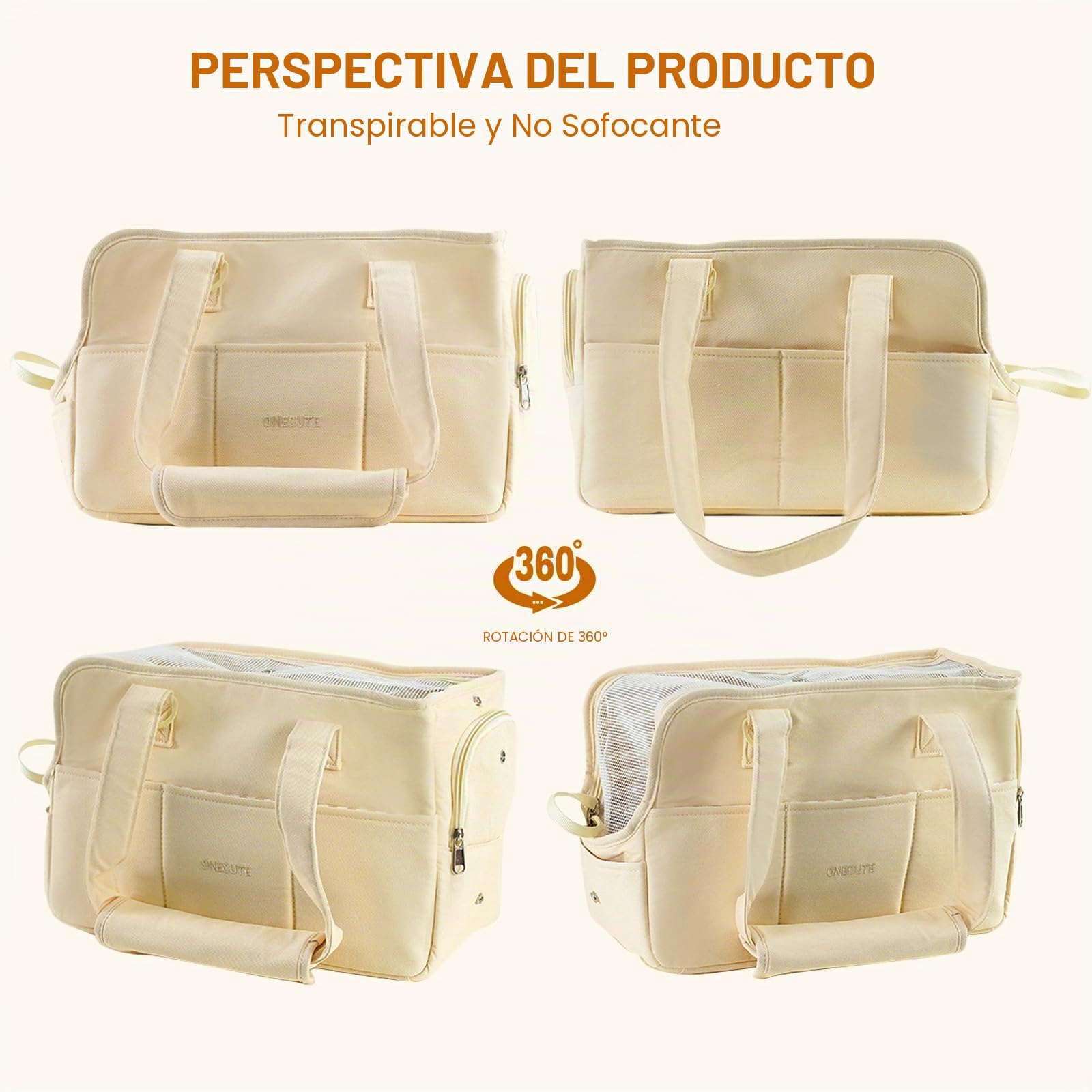 PETCUTE Bolso para Transportar Mascotas,Transportín para Perros y Gatos con Colchoneta Removible,Bolsa Portátil y Plegable para Gatos con Correa de Seguridad,para Cachorros y Otros Animales Pequeños